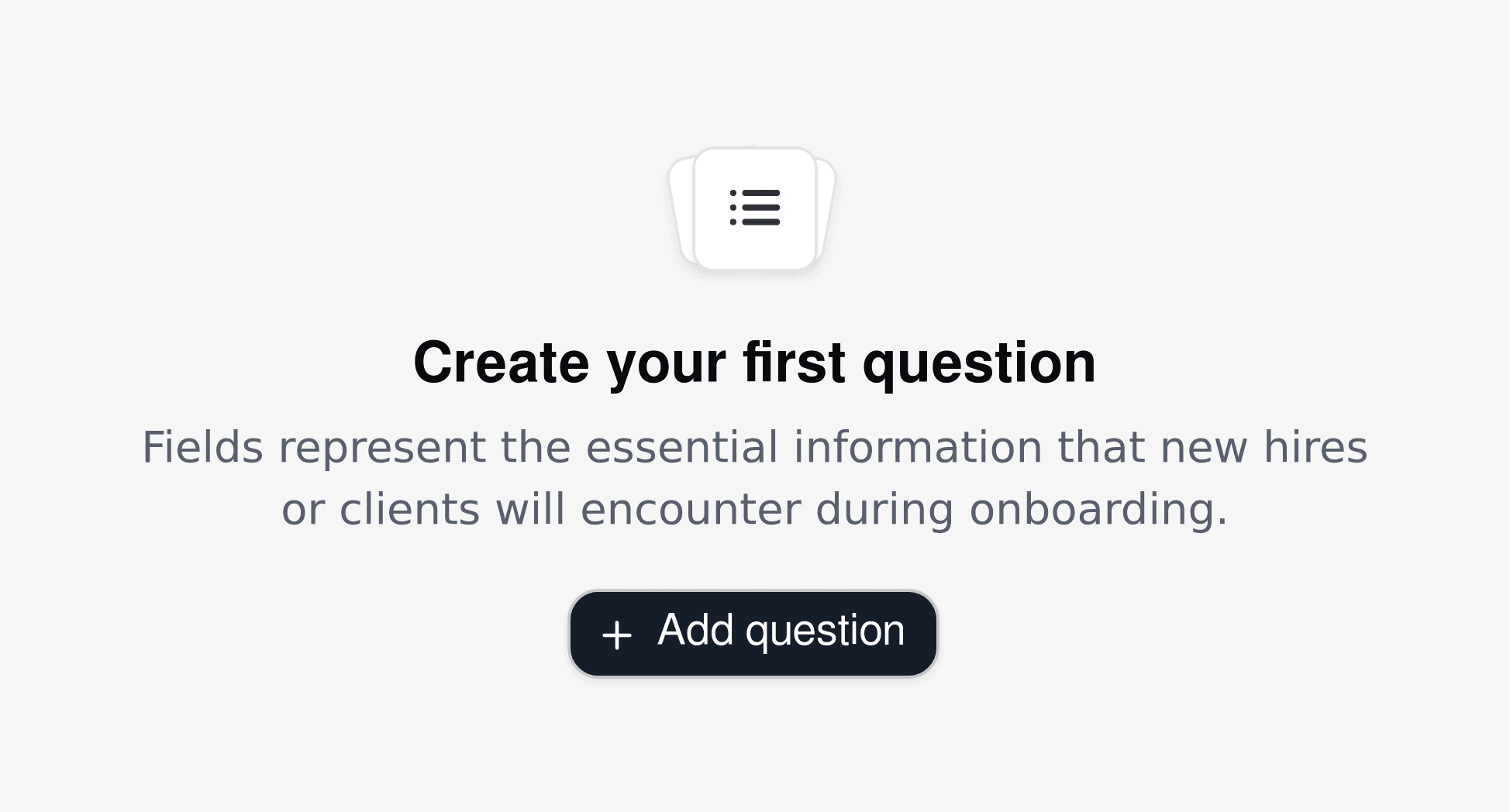 Onboarding form creation interface for HR teams