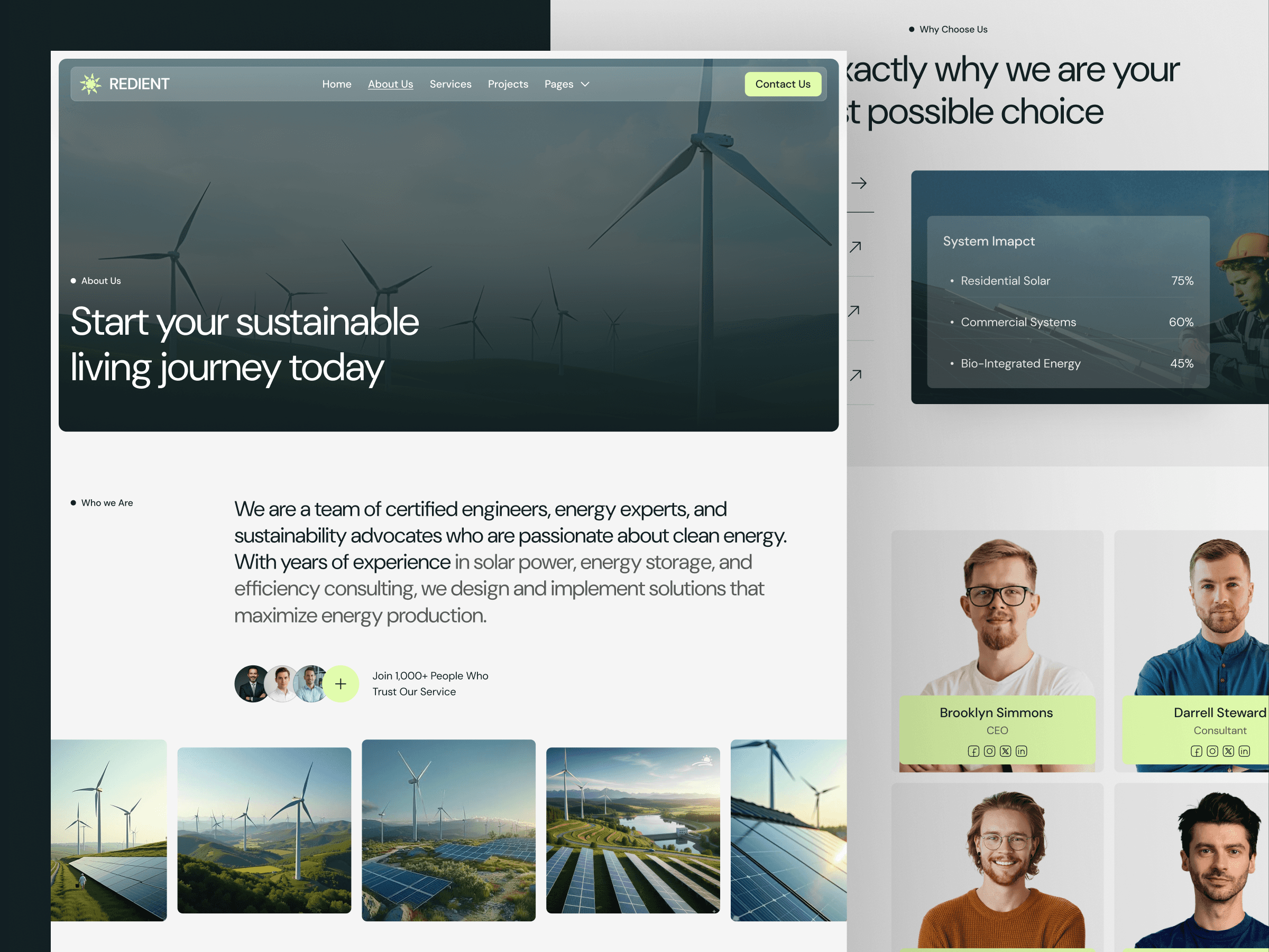 framer sustainable energy template