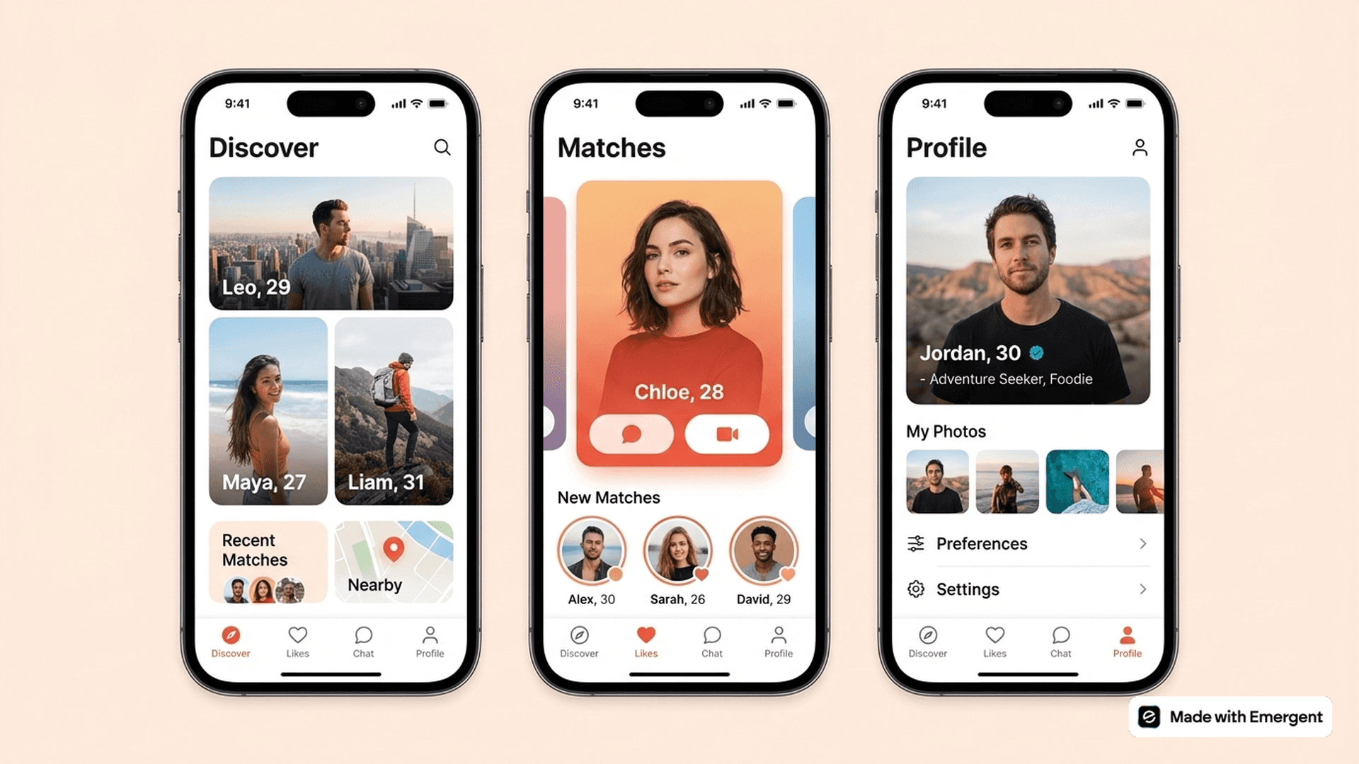 Dating App Made with Emergent