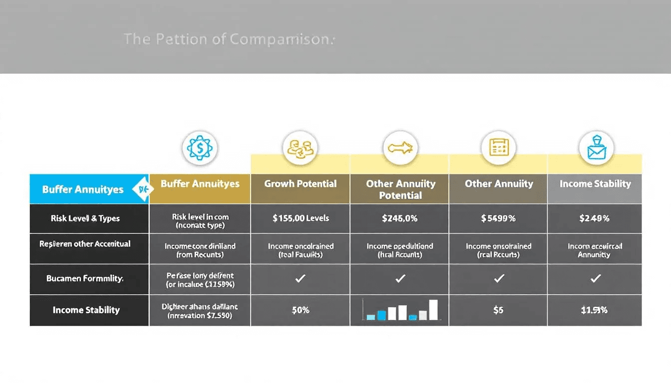 Comparison chart of buffer annuities and other annuity types.