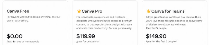 Canva’s pay-per-seat pricing