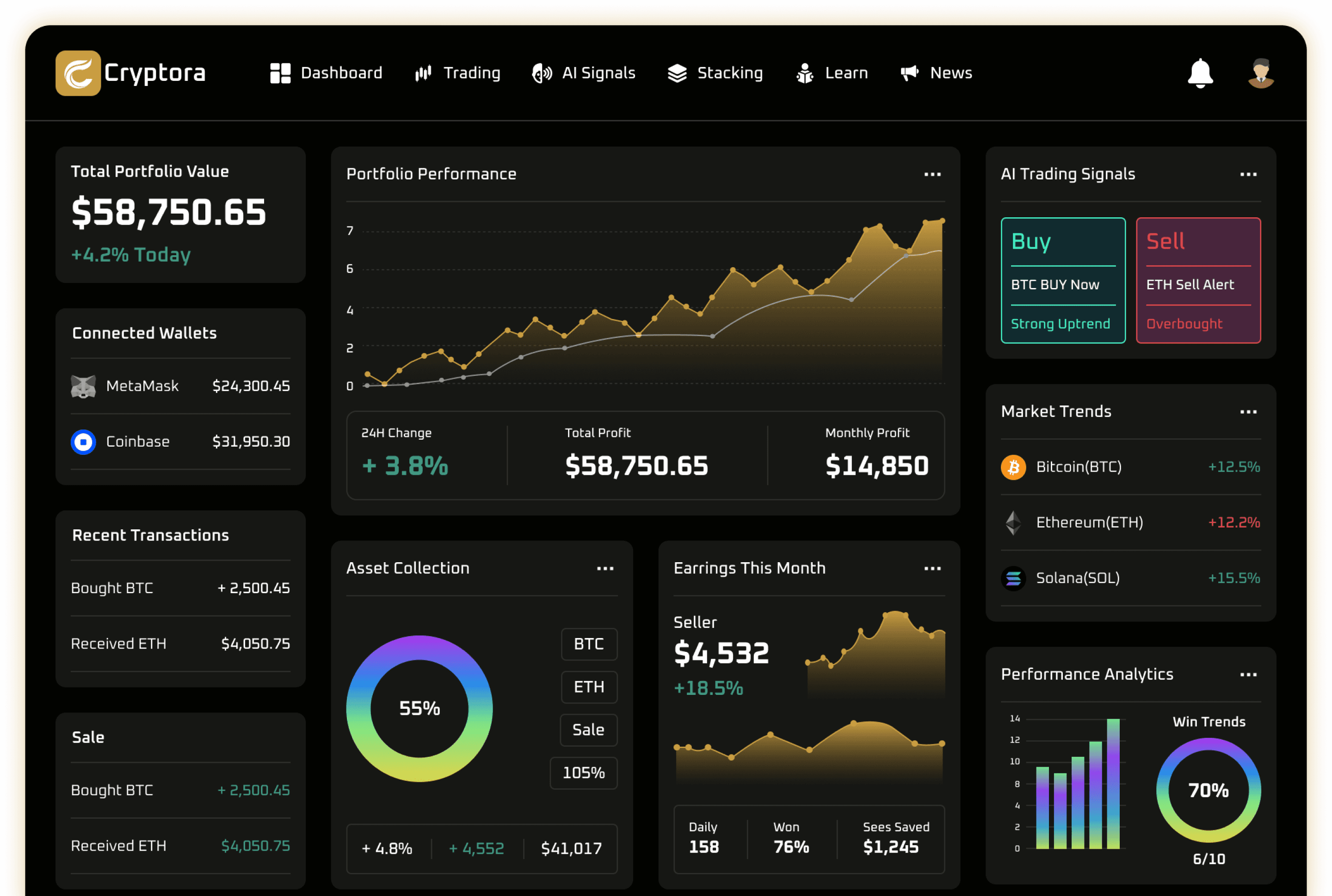 Dashboard Preview Cryptora