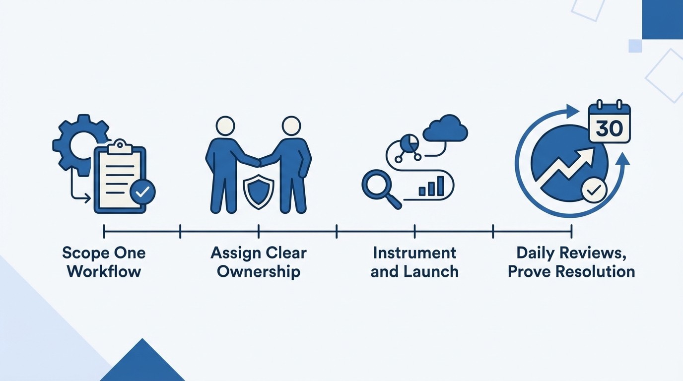 A 30 Day CCWaaS Pilot Plan That Proves Resolution concept illustration - RadMedia