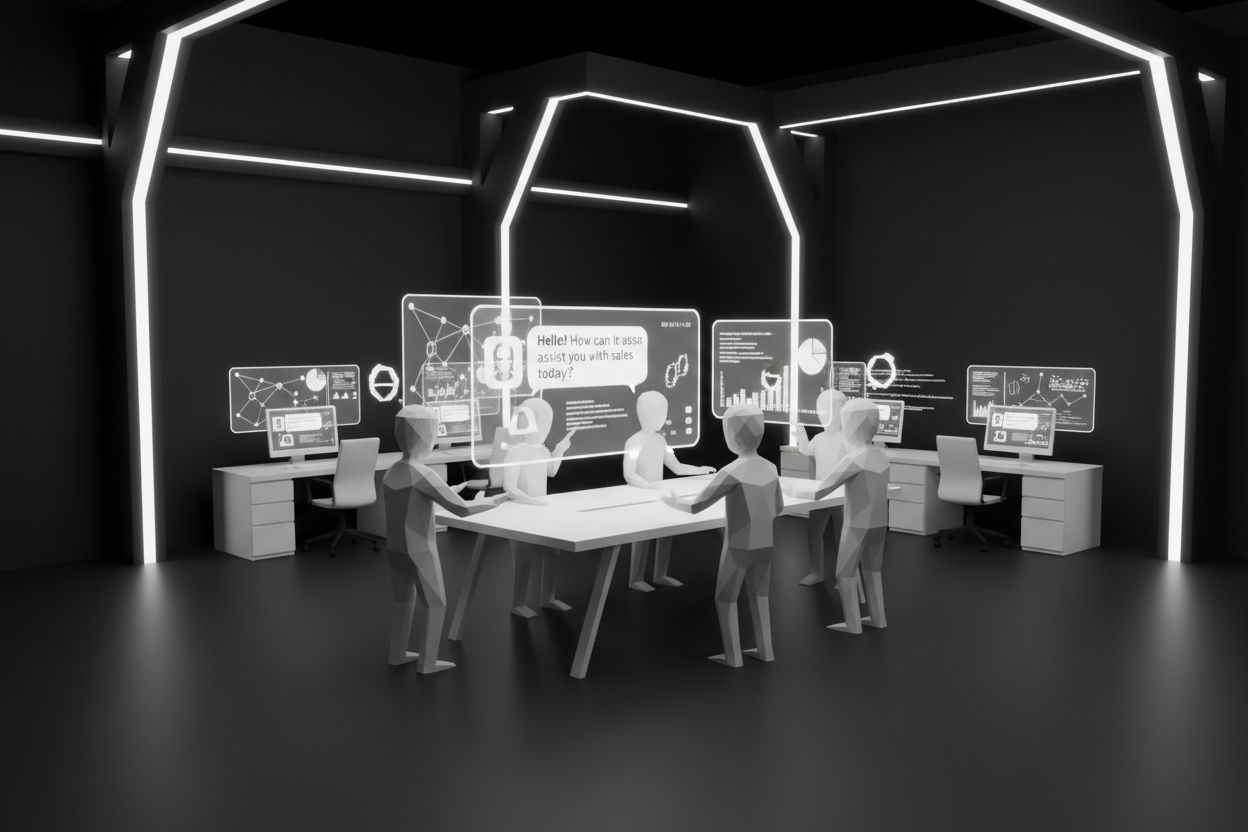 Sales team using AI conversational agents