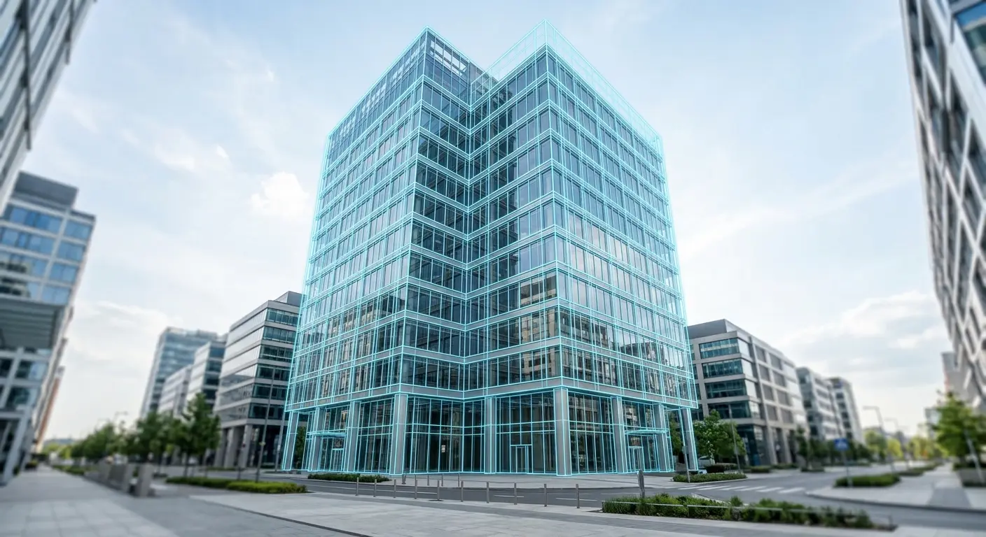 Representación de gemelo digital de un edificio