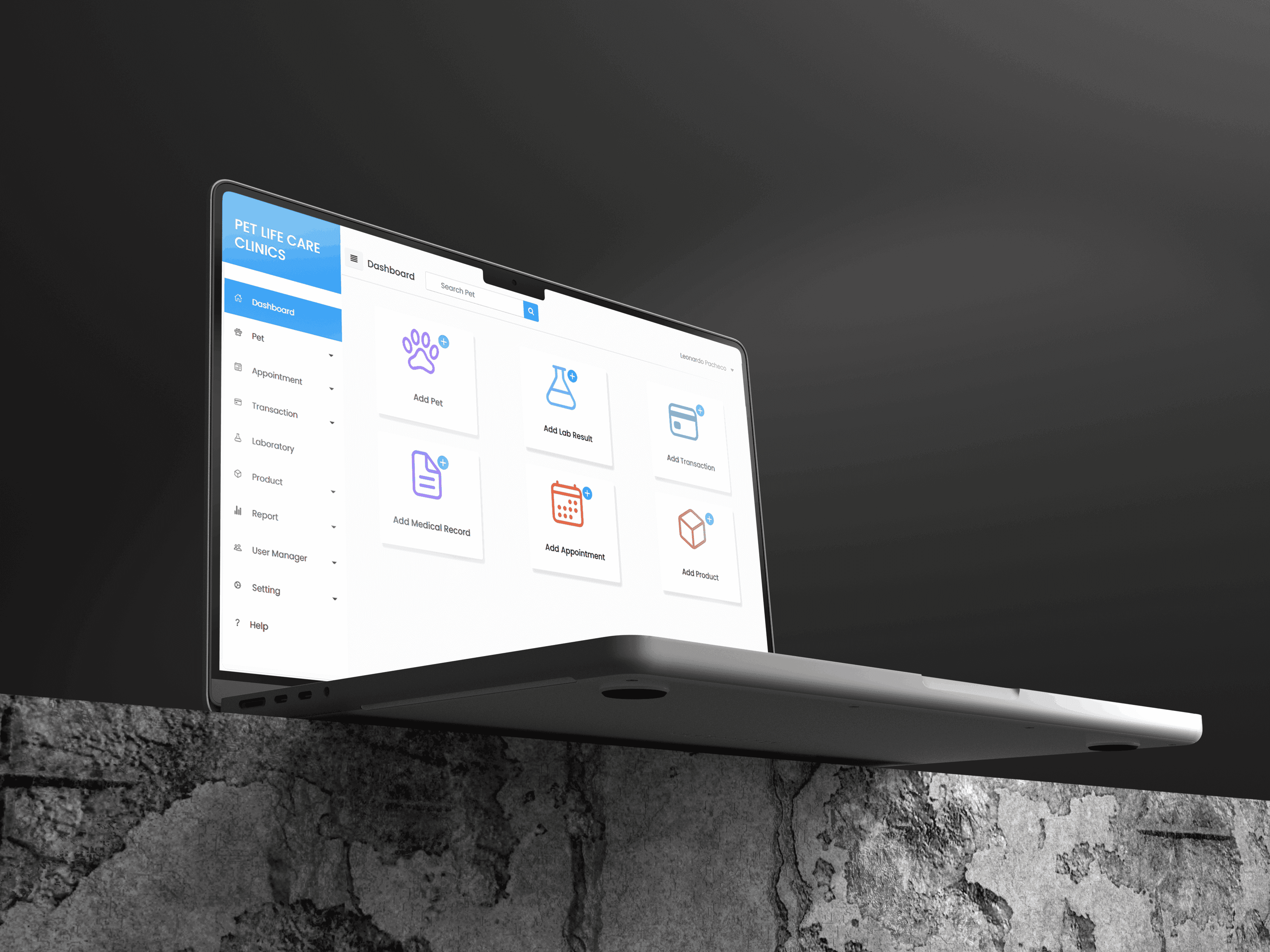 MIS Veterinary Clinic thumbnail – medical information system UI design