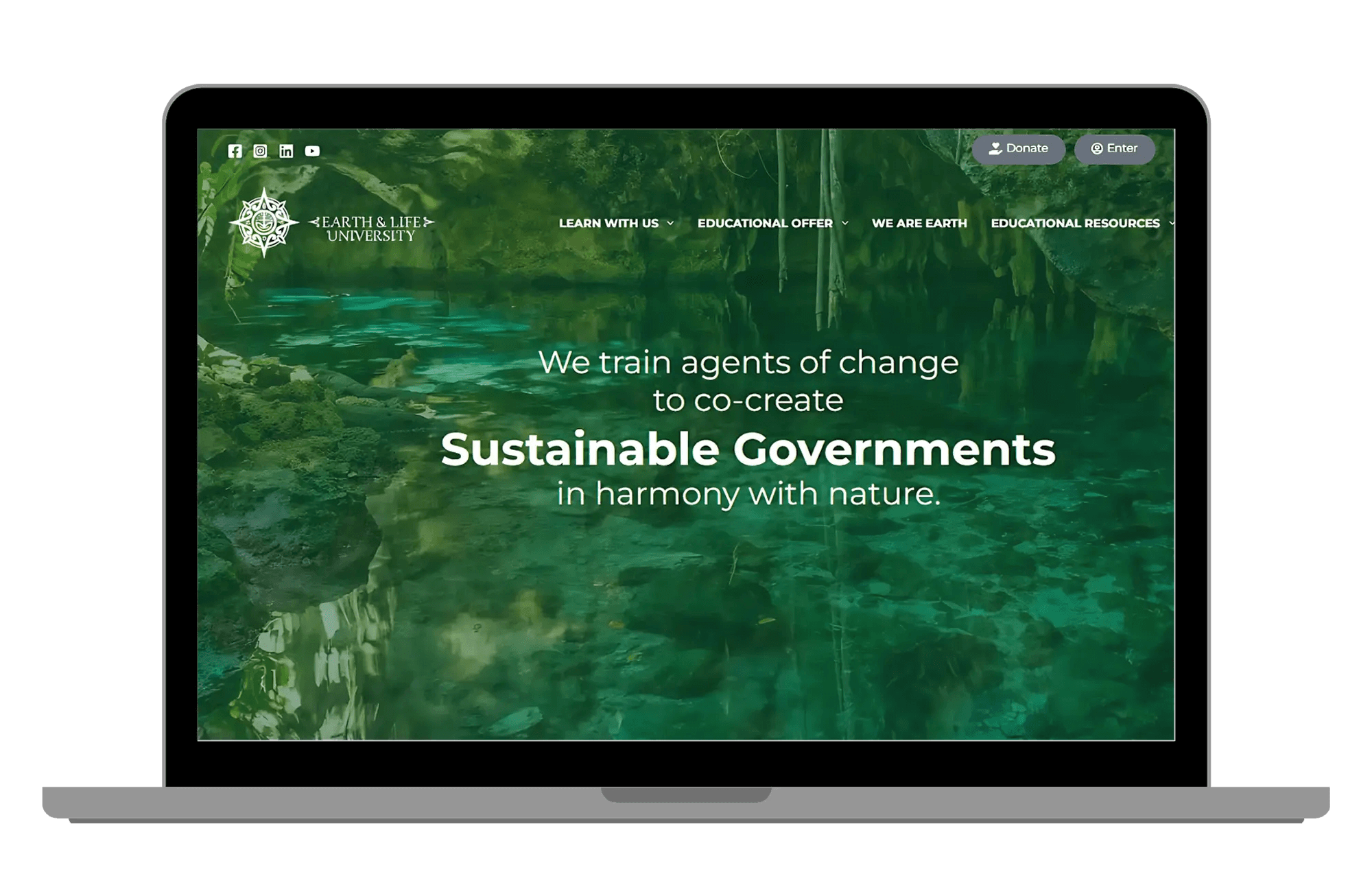 Banner image of website "Earth & Life University"