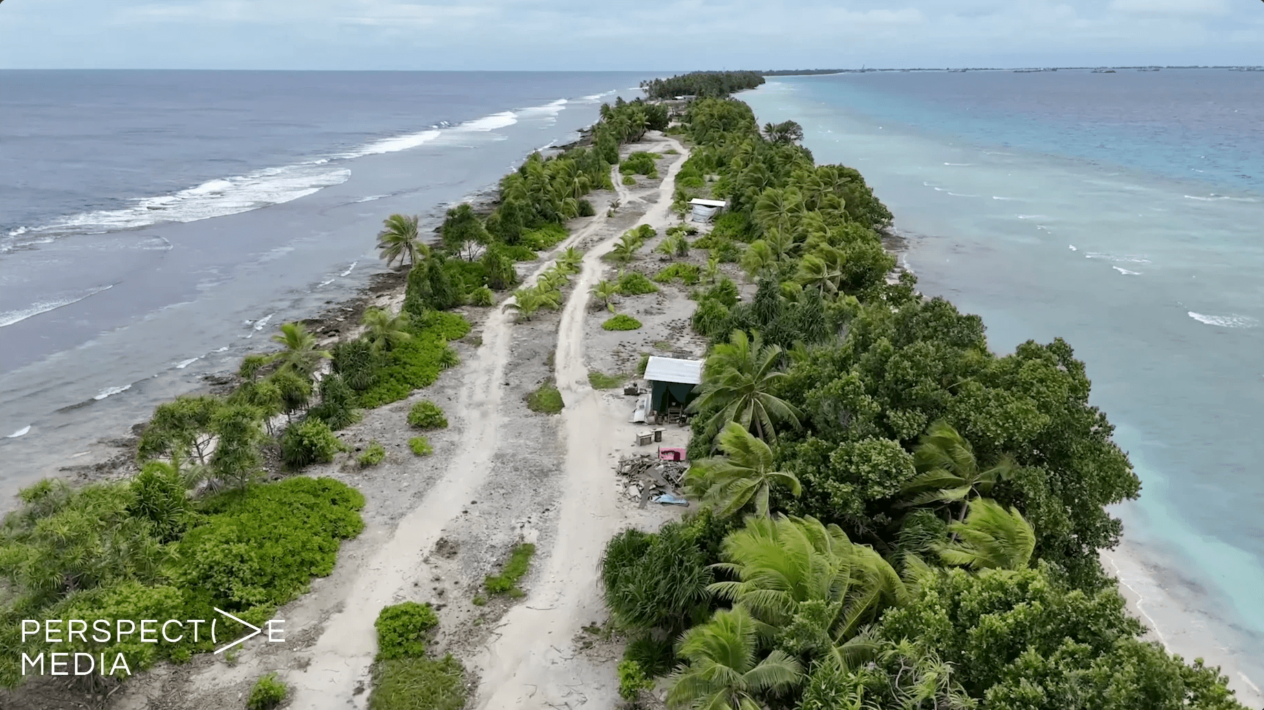 aerial shot of tuvalu
