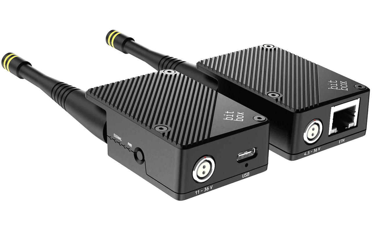 closeup of bitbox mini-c and bitbox mini with antennas