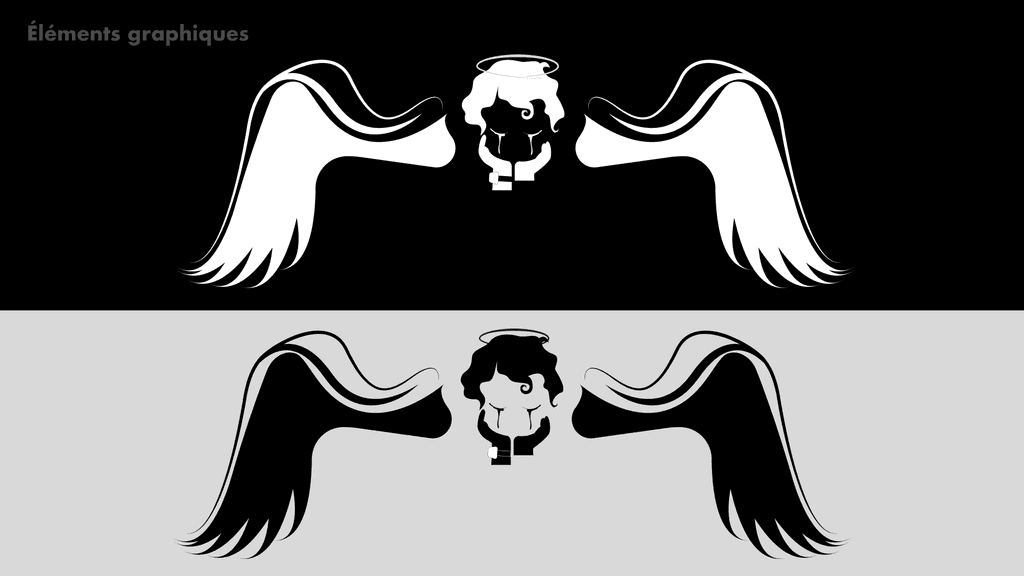 Logo ange stylisé qui pleure du sang