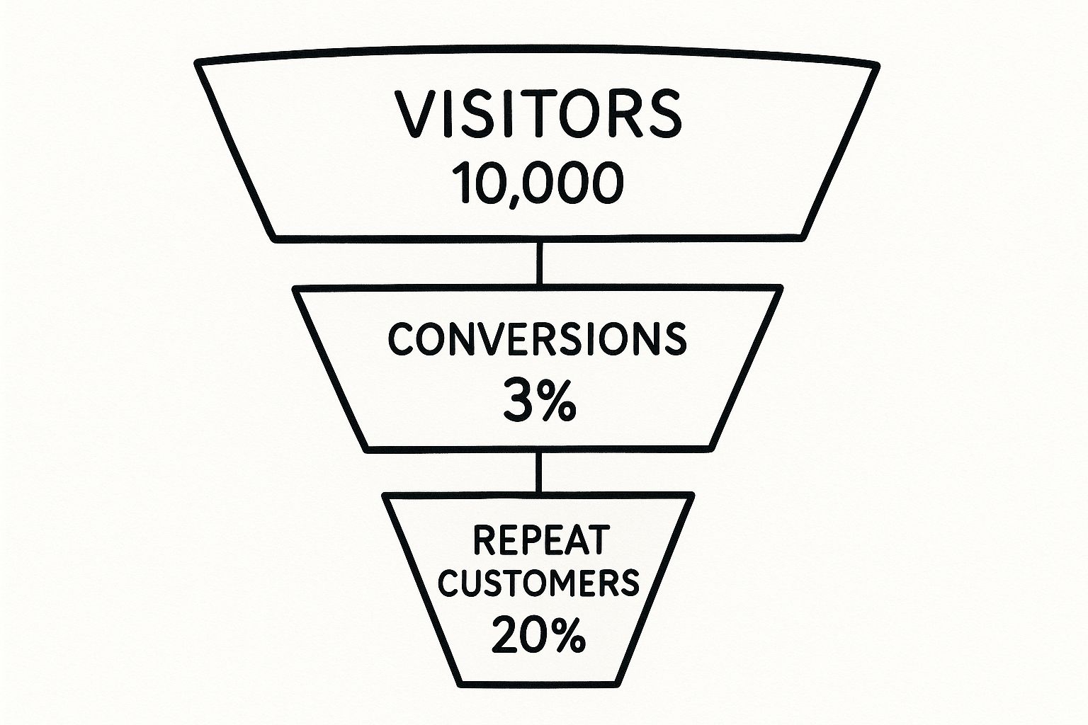 Infographic about e-commerce sales funnel