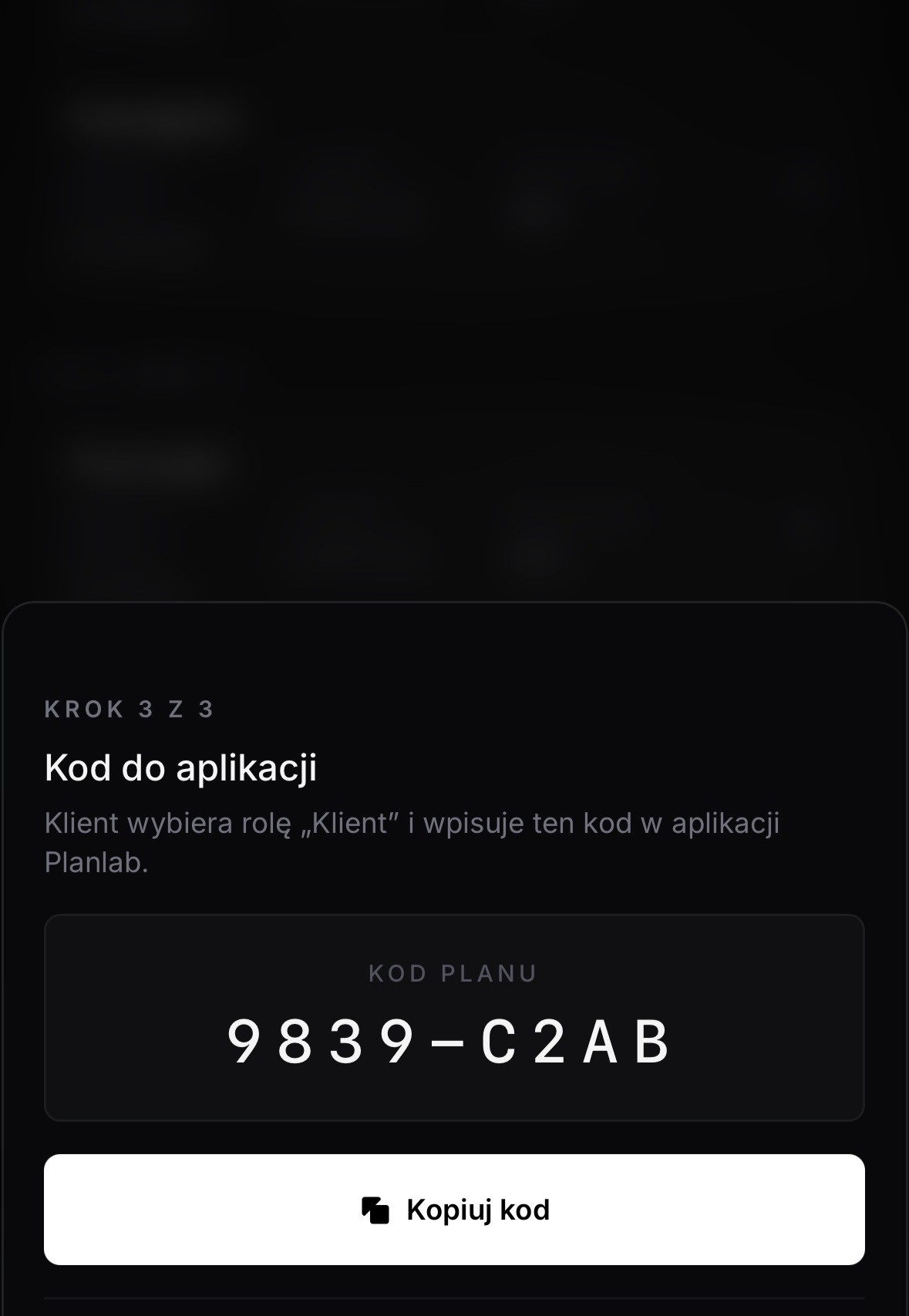 Planlab AI settings and configuration screen