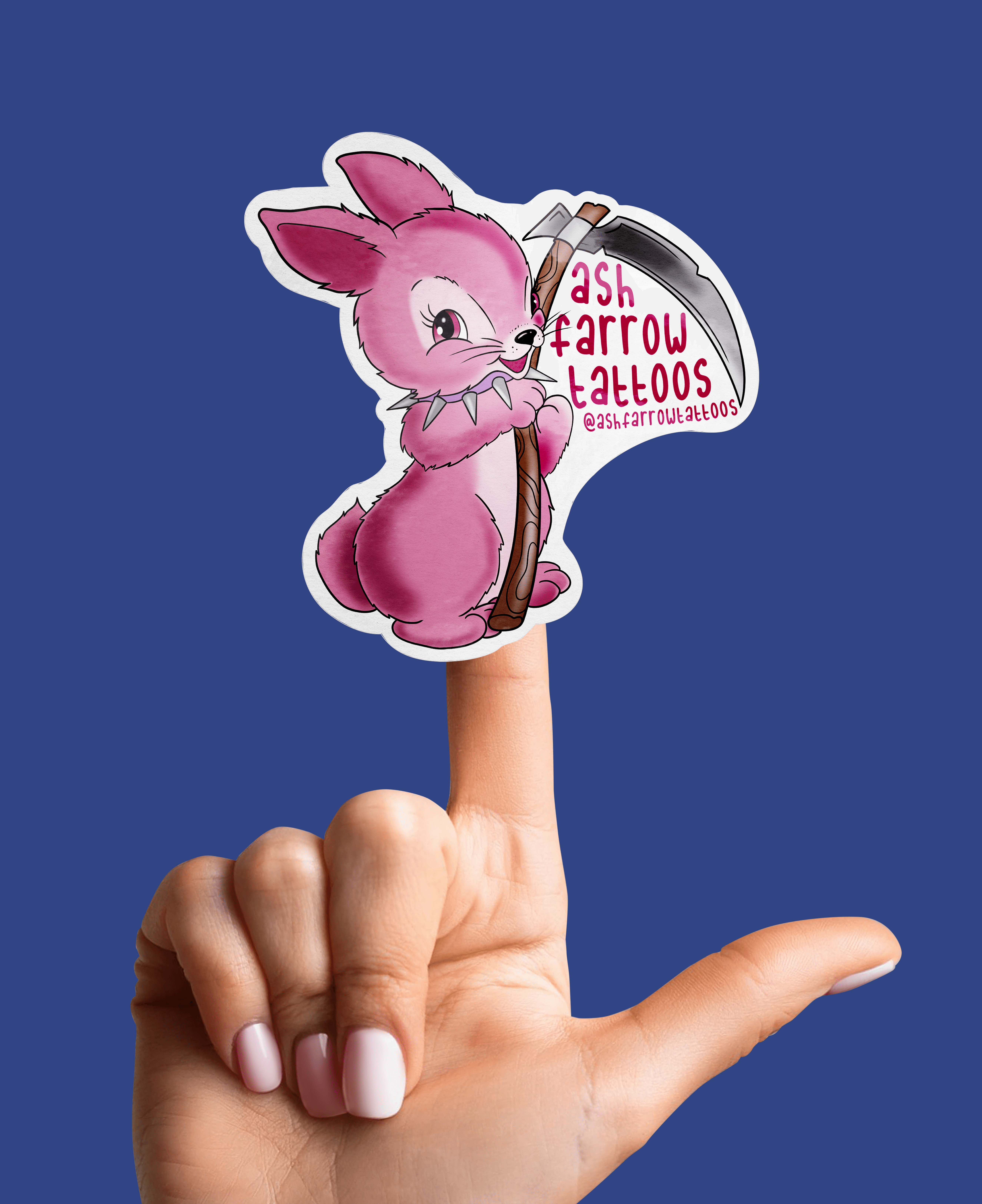 Sticker for tattoo studio mockup representing custom sticker printing by Bendigo Graphics