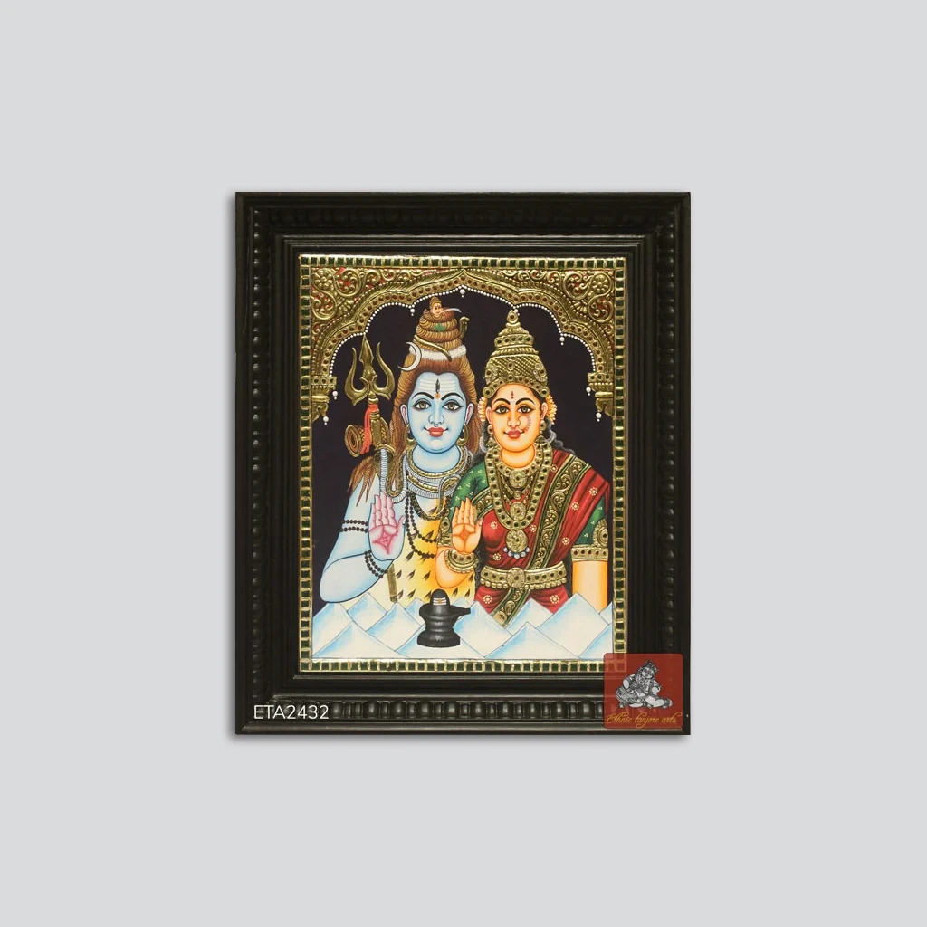 Tanjore paintings of Lord Shiva Parvati