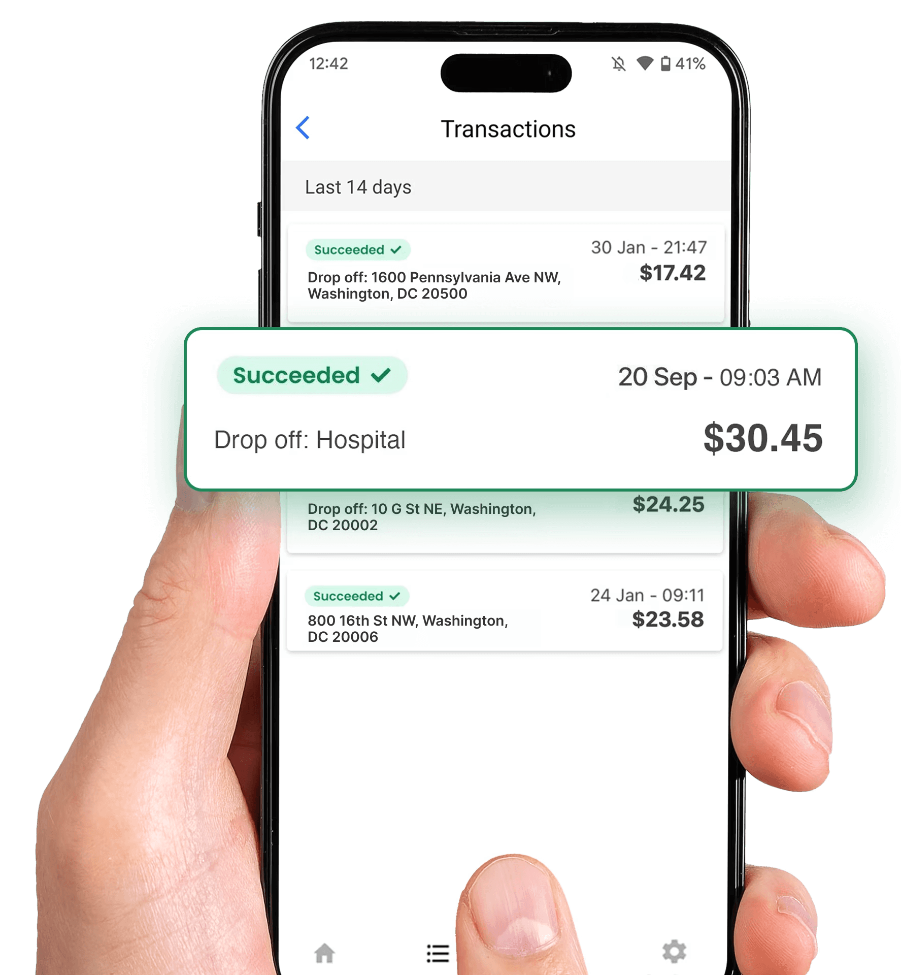 cabfare app screen