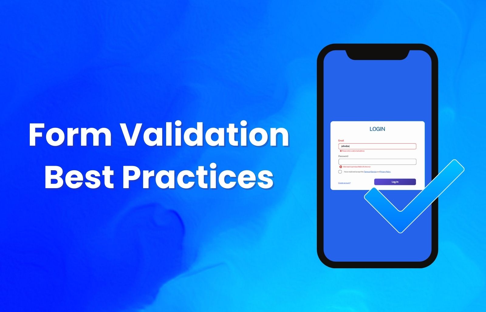 Form validation best practices shown on a mobile login screen