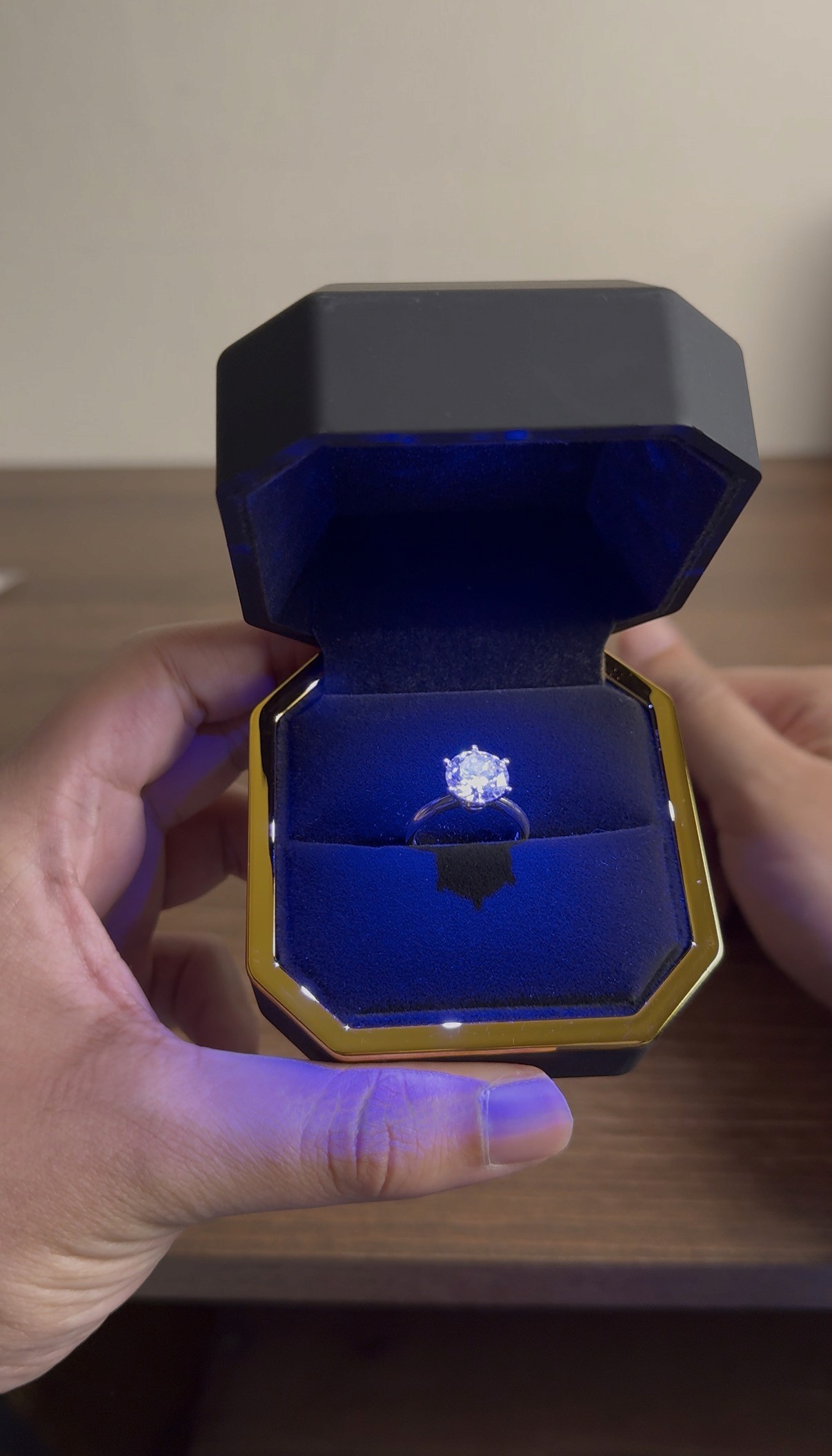 The finished engagement ring reveal