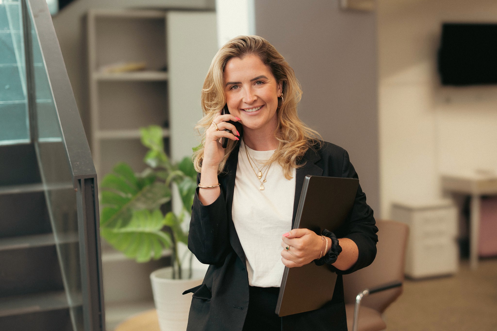 A PSS Tax adviser taking a client call in the Manchester office