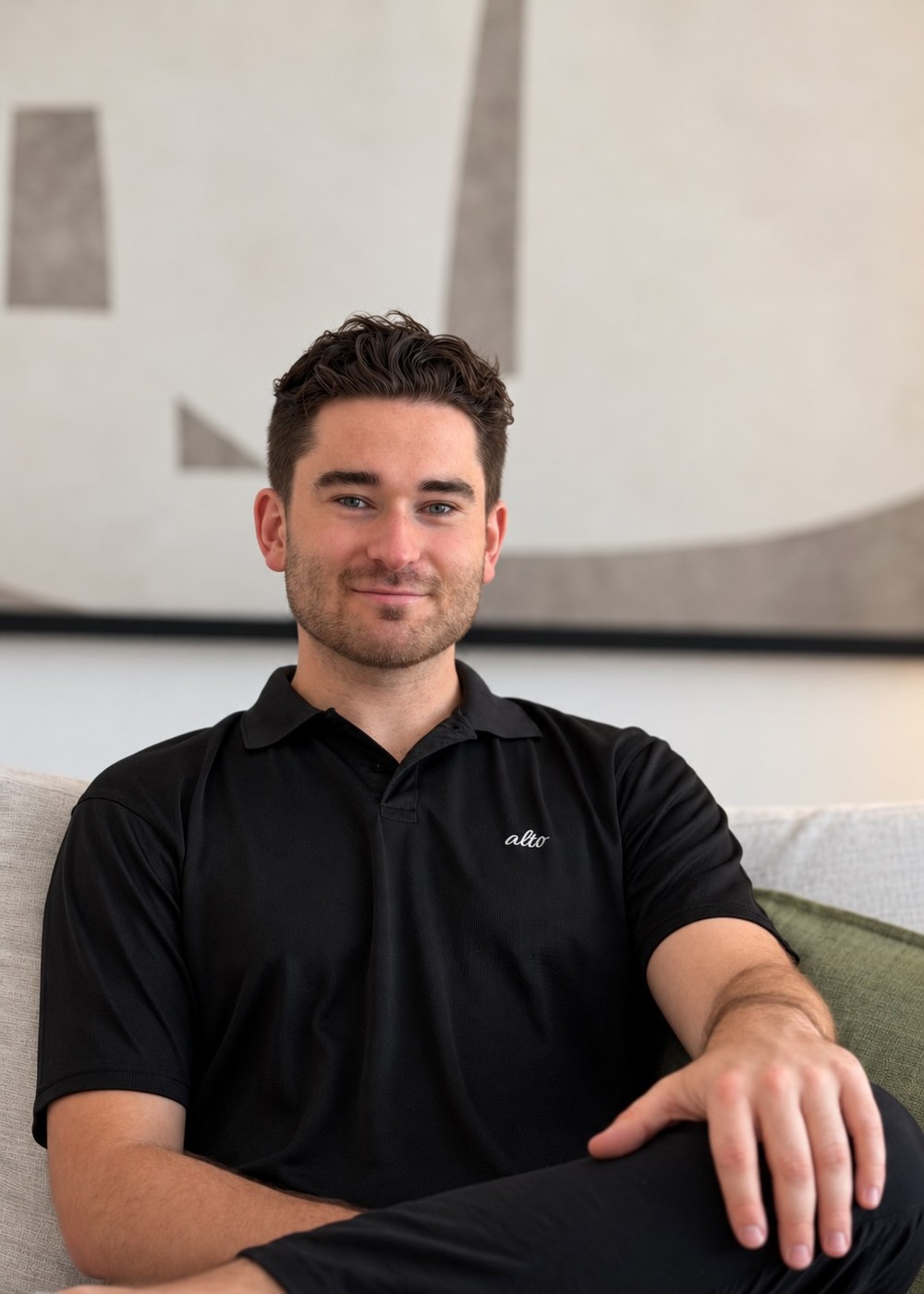 Charles Parsons, founder of alto, in a completed apartment