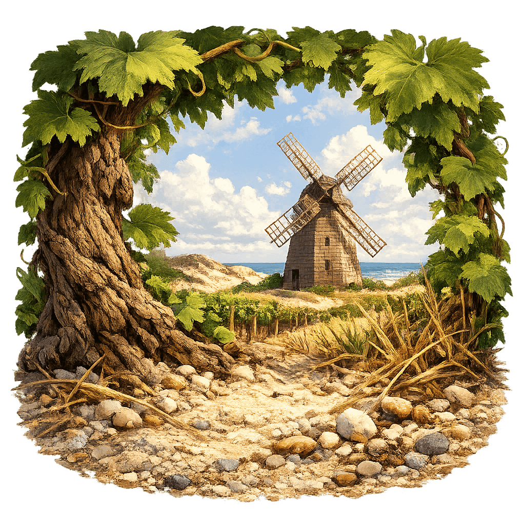 Detailed graphic of the The Hamptons wine region.