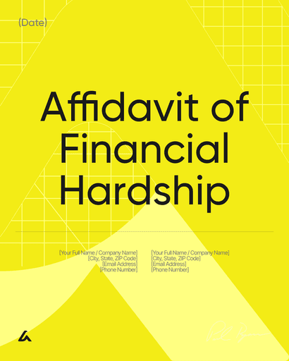 Affidavit of Financial Hardship