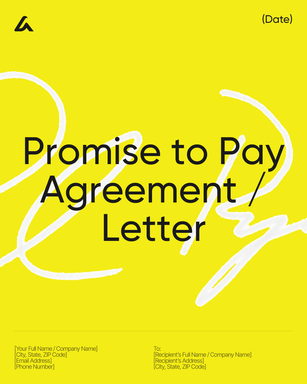 Promise to Pay Agreement / Letter