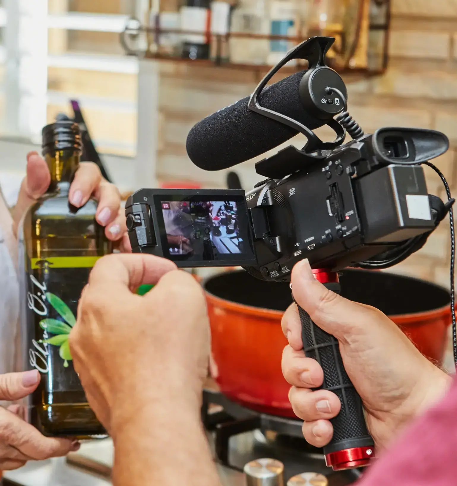 A work team around the desk