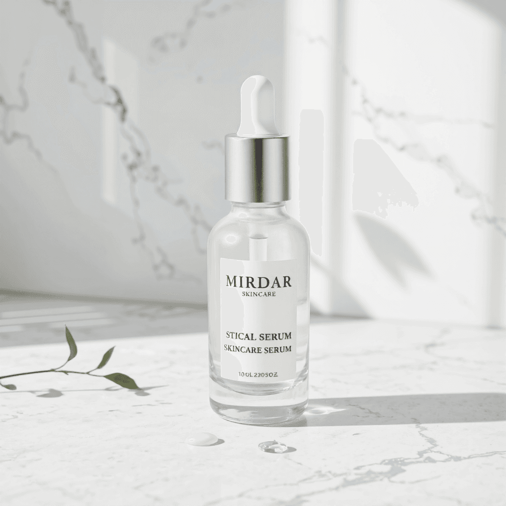 product photography of a bottle of skincare serum