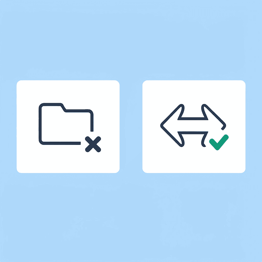 Left side shows X with multiple disconnected tools (PDF, notes, email). The right side shows a checkmark with a single unified workspace