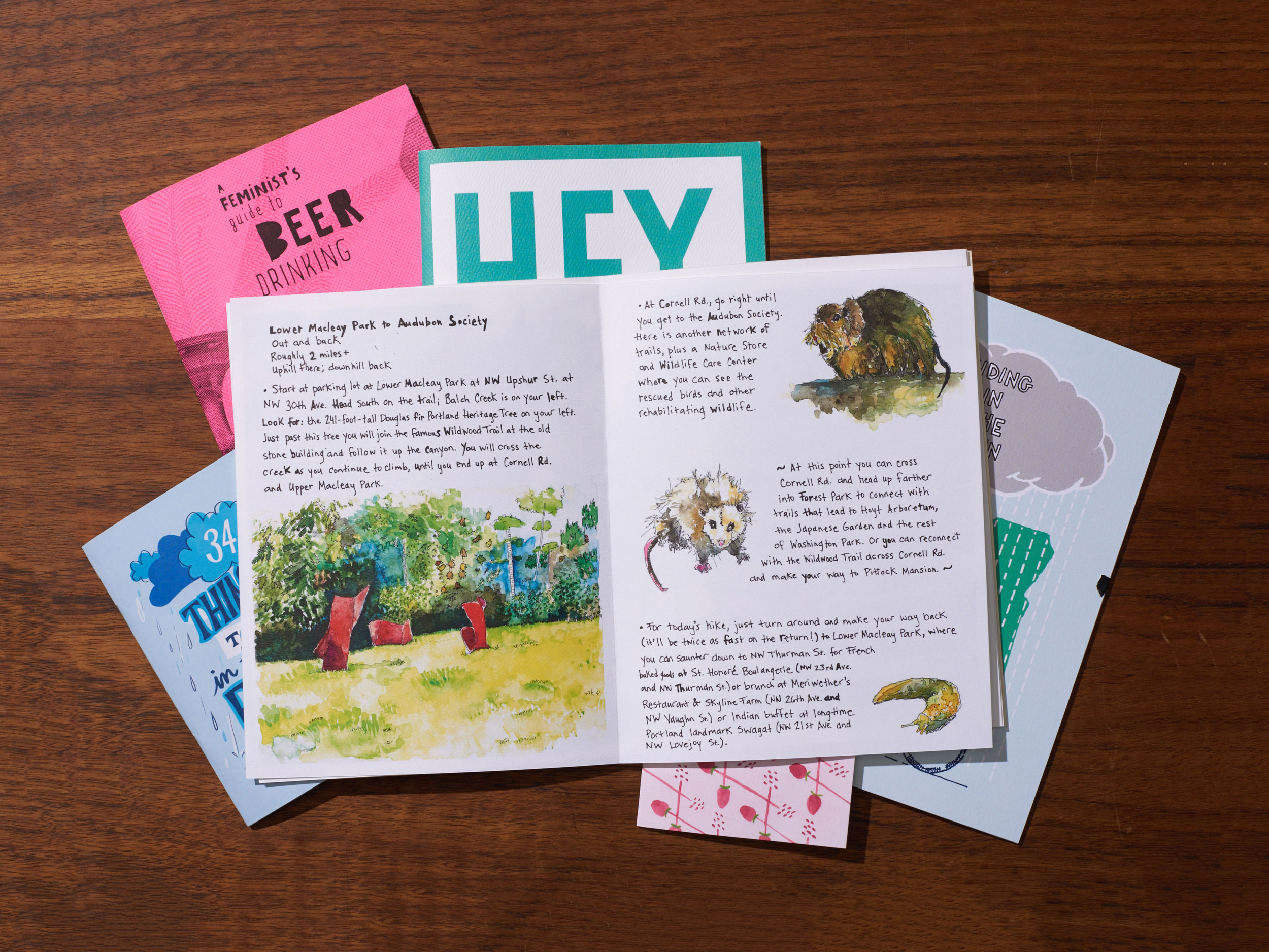 Open Travel Portland zine with local stories and photographs