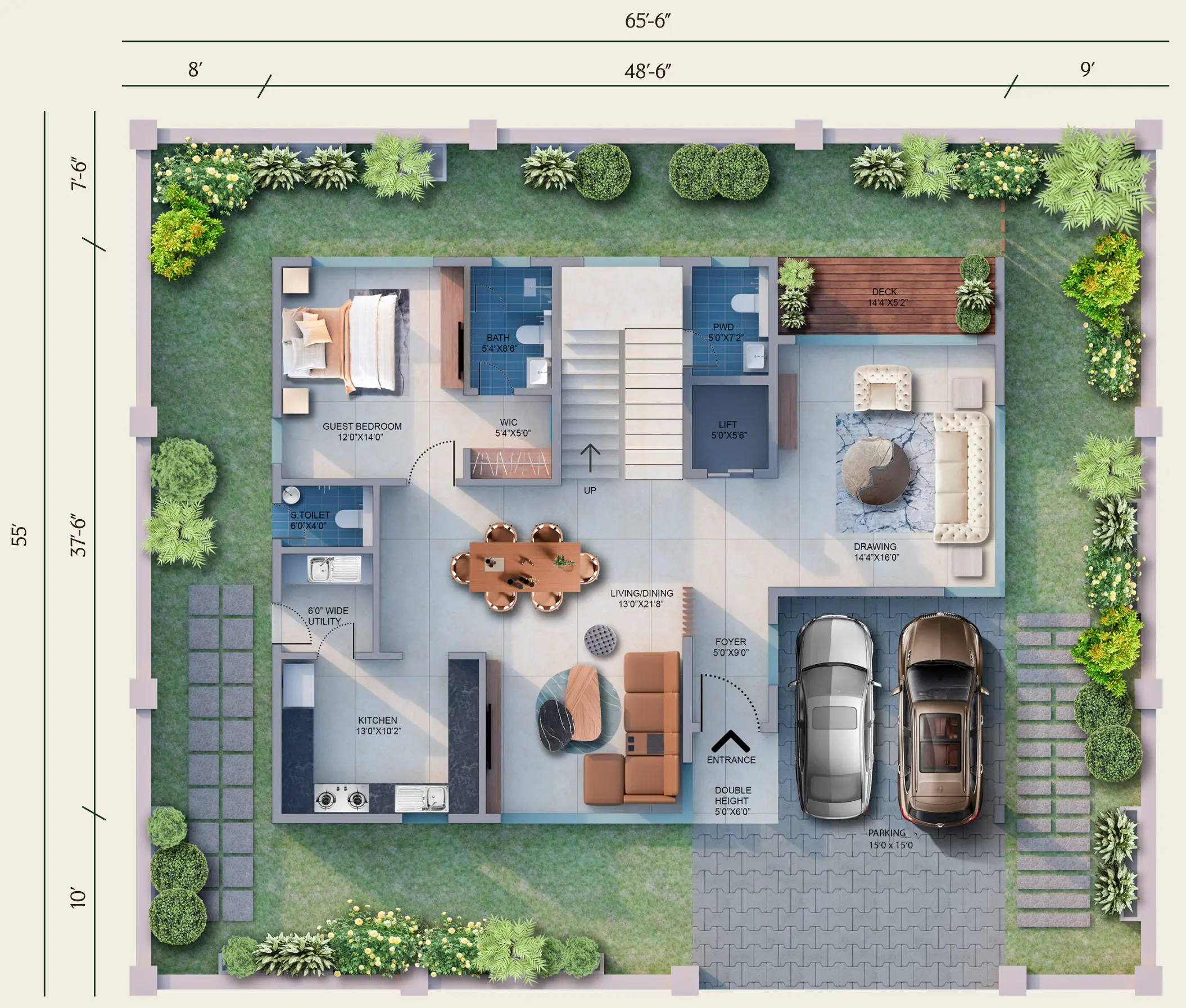 East Facing — Ground Floor Plan