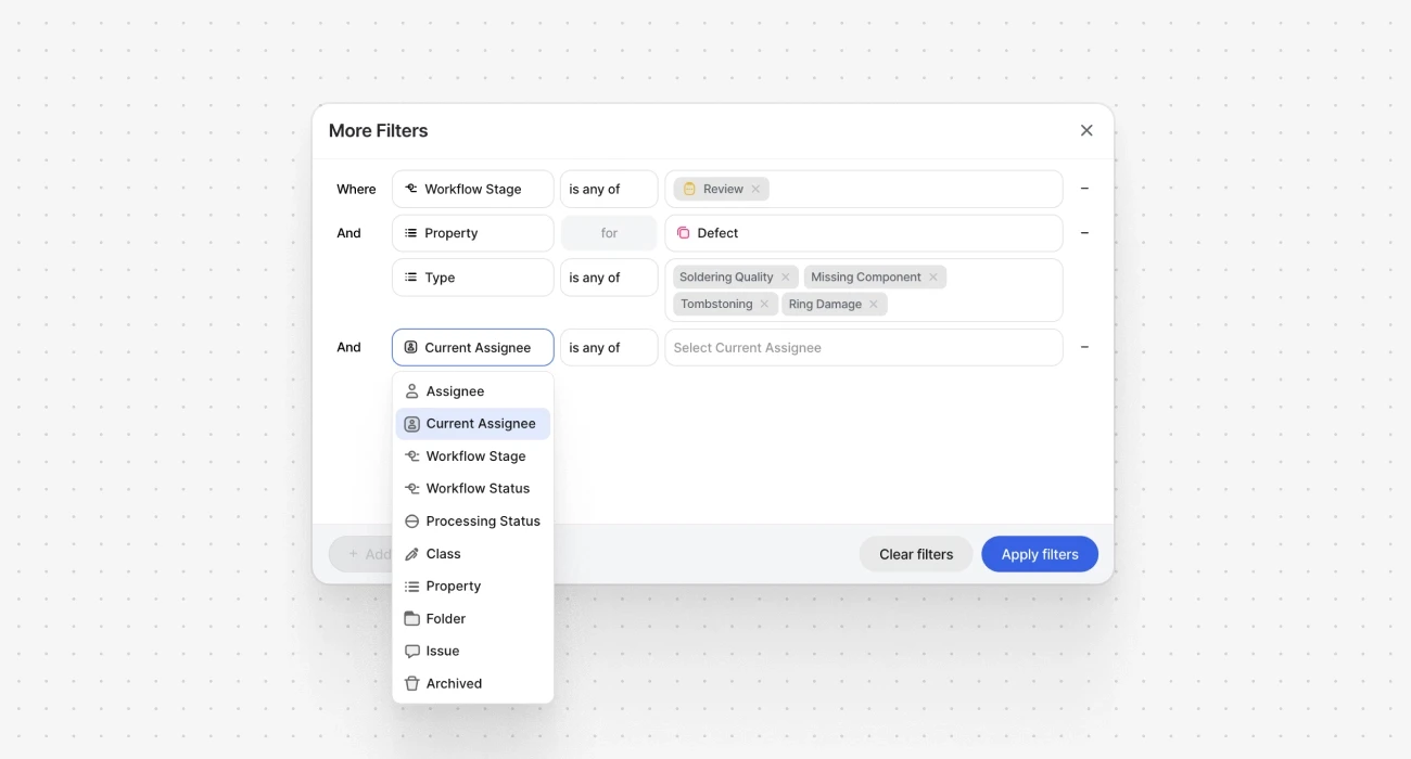 advanced dataset filters in v7