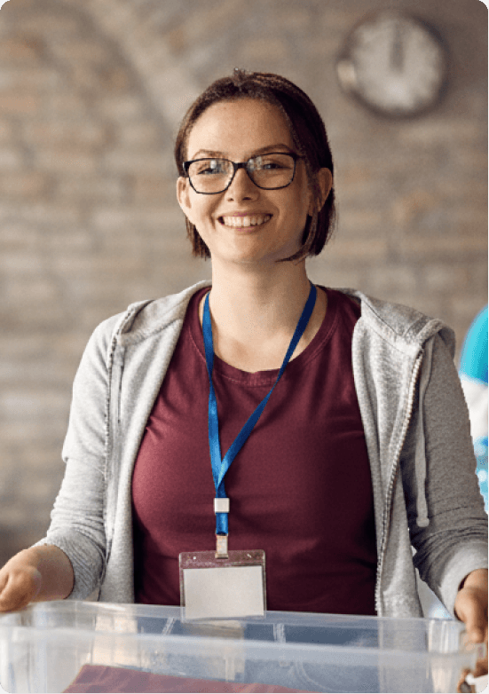 A young girl uses a tablet.