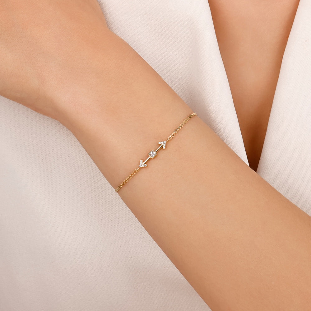 Assos 14 Ayar Altın Tasarım Bileklik Zarif Geometrik Detaylı