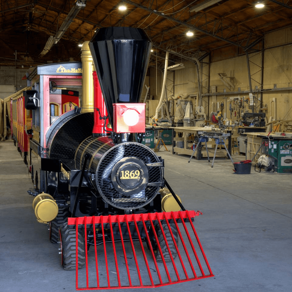 Front of McNeil Trackless in shop