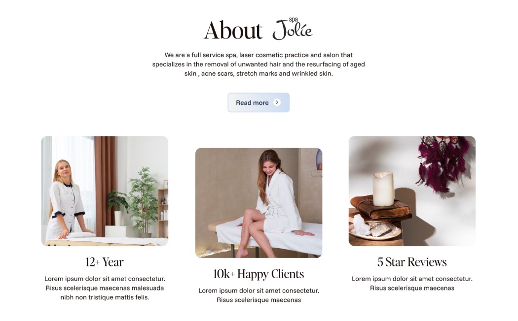 Big About section Beauty salone