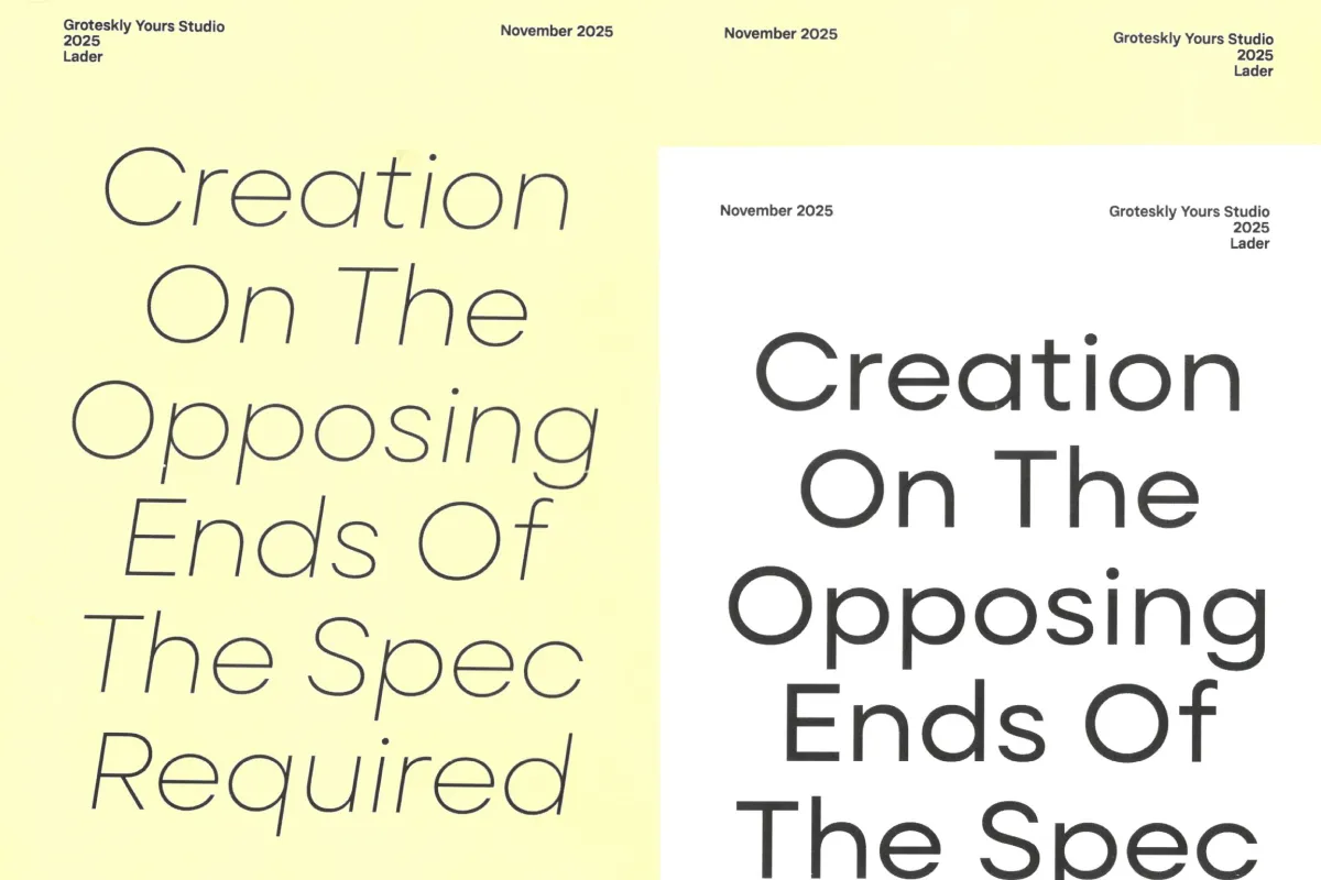 Lader Wide reference image from font development