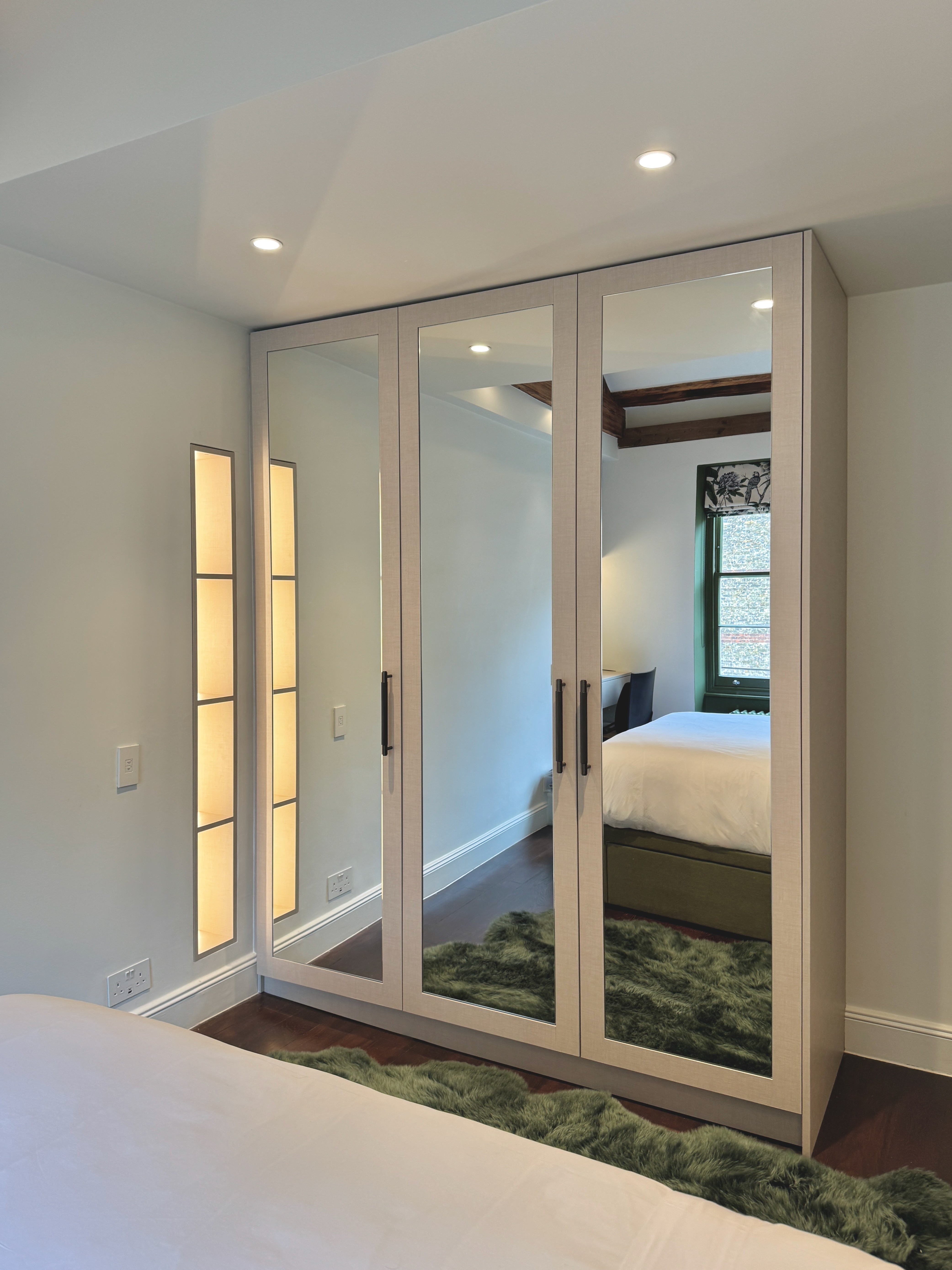 white and brown living room set