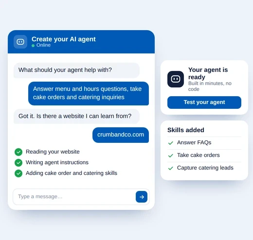 Build bots with our no-code bot builder
