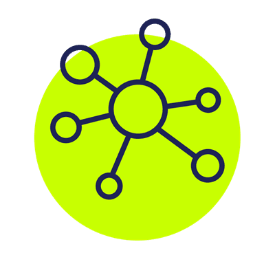 An icon of interconnecting circles