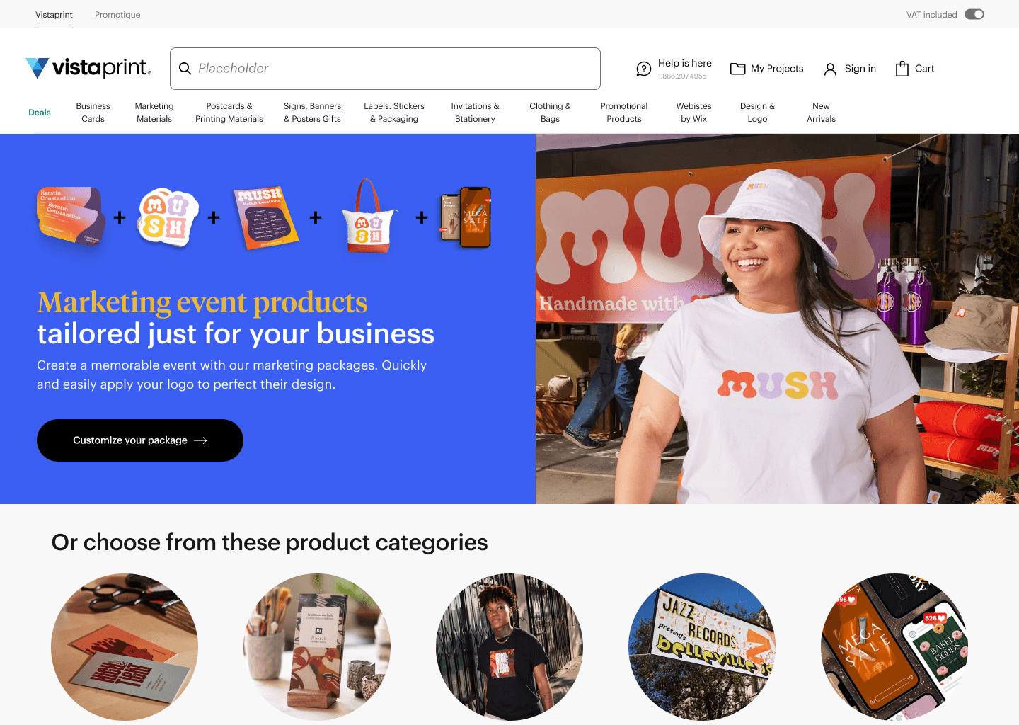 design Sprint prototype homepage