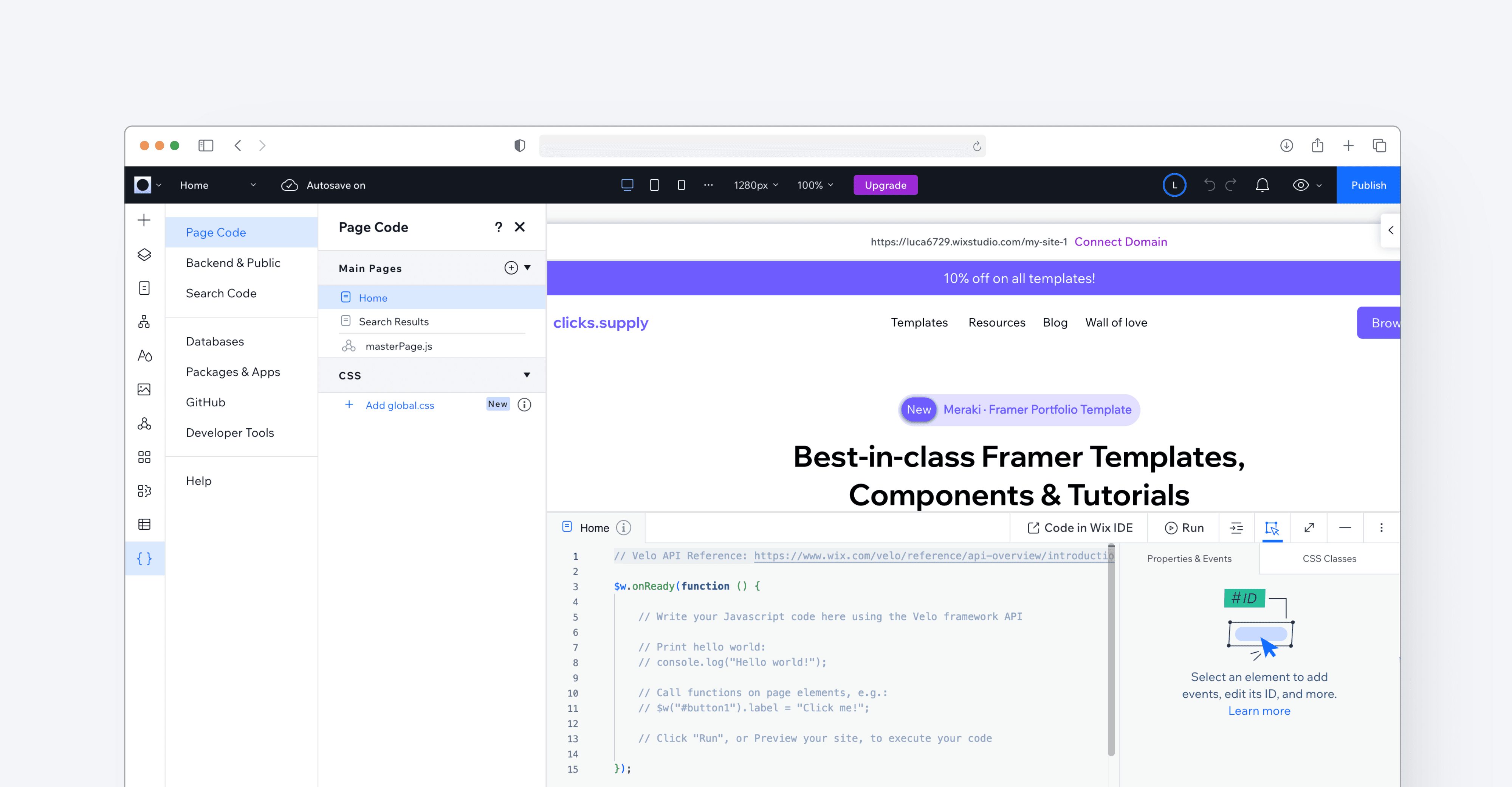 Wix's custom code capabilities