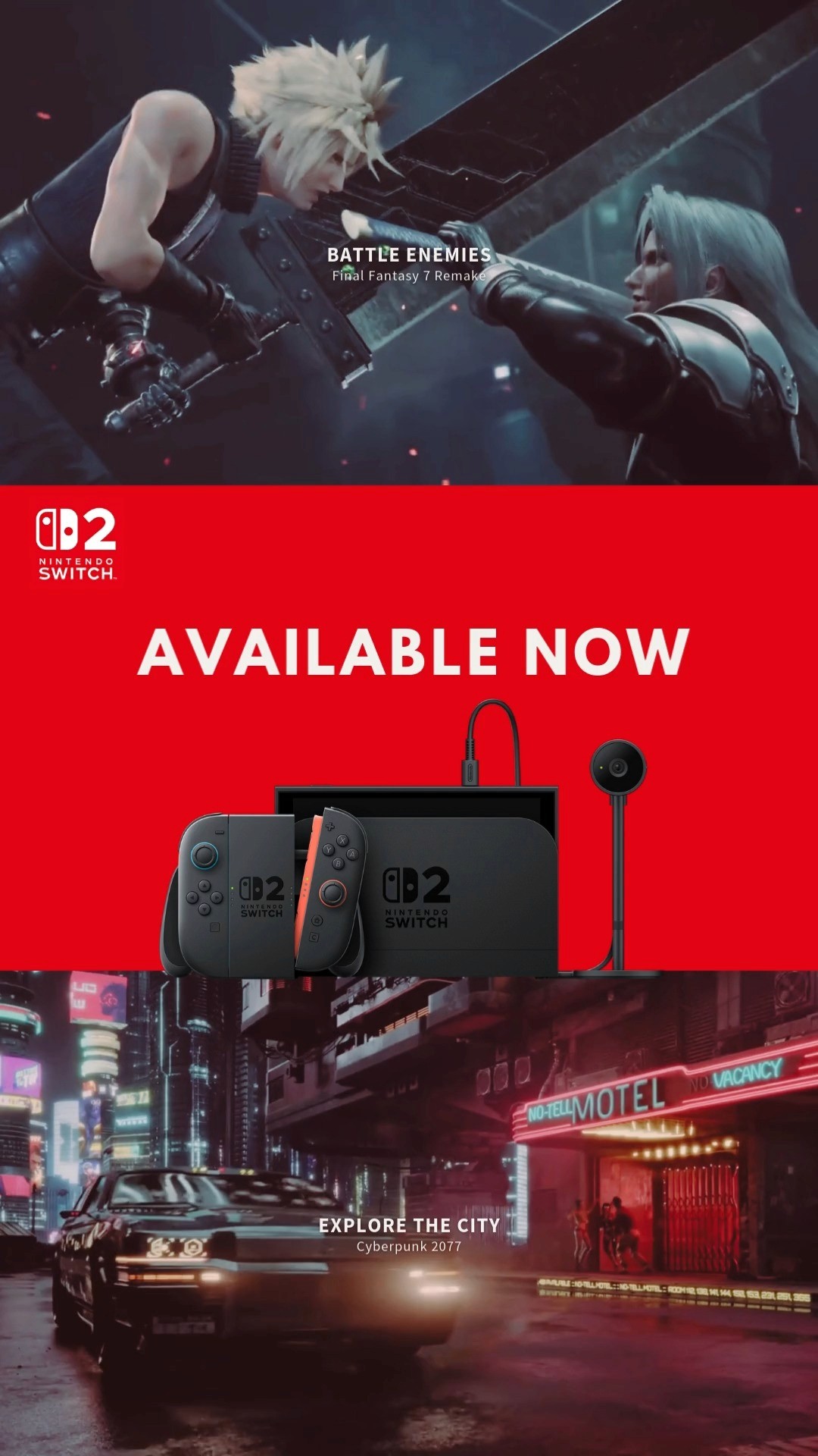 nintendo ad with available now