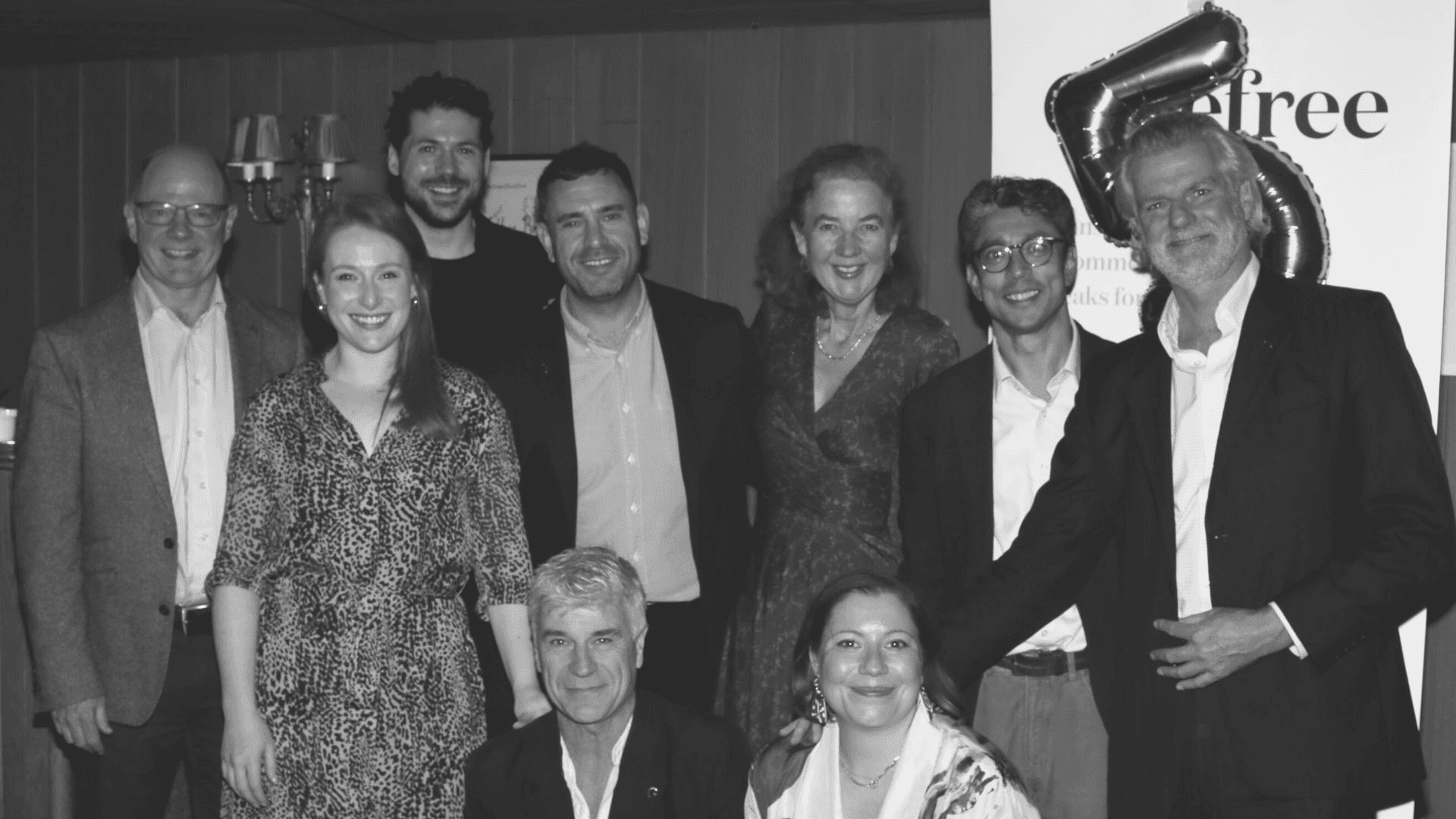 Picture of the Carefree team styled as retro photo