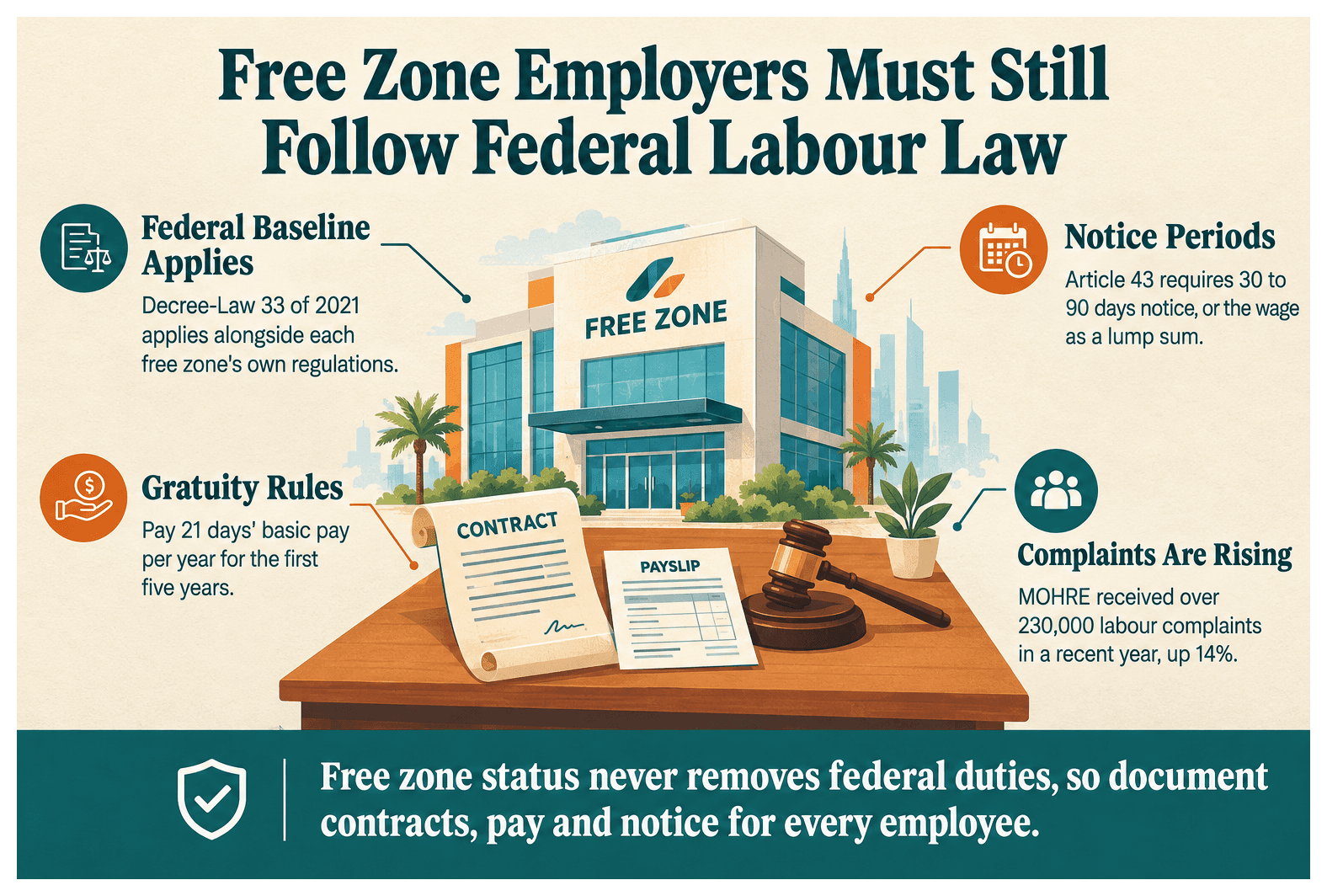 Infographic: UAE Labour Law: What Free Zone Companies Must Follow