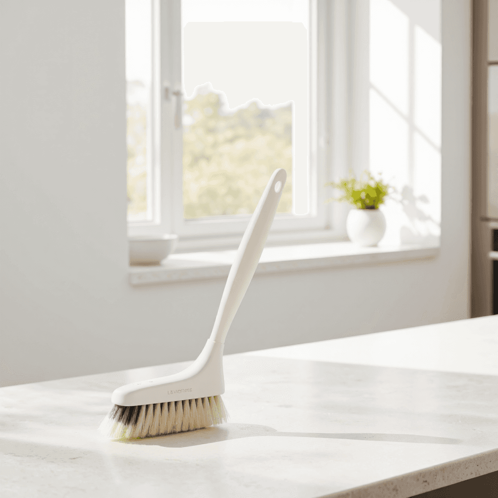 product photography of a cleaning brush for delicate surfaces