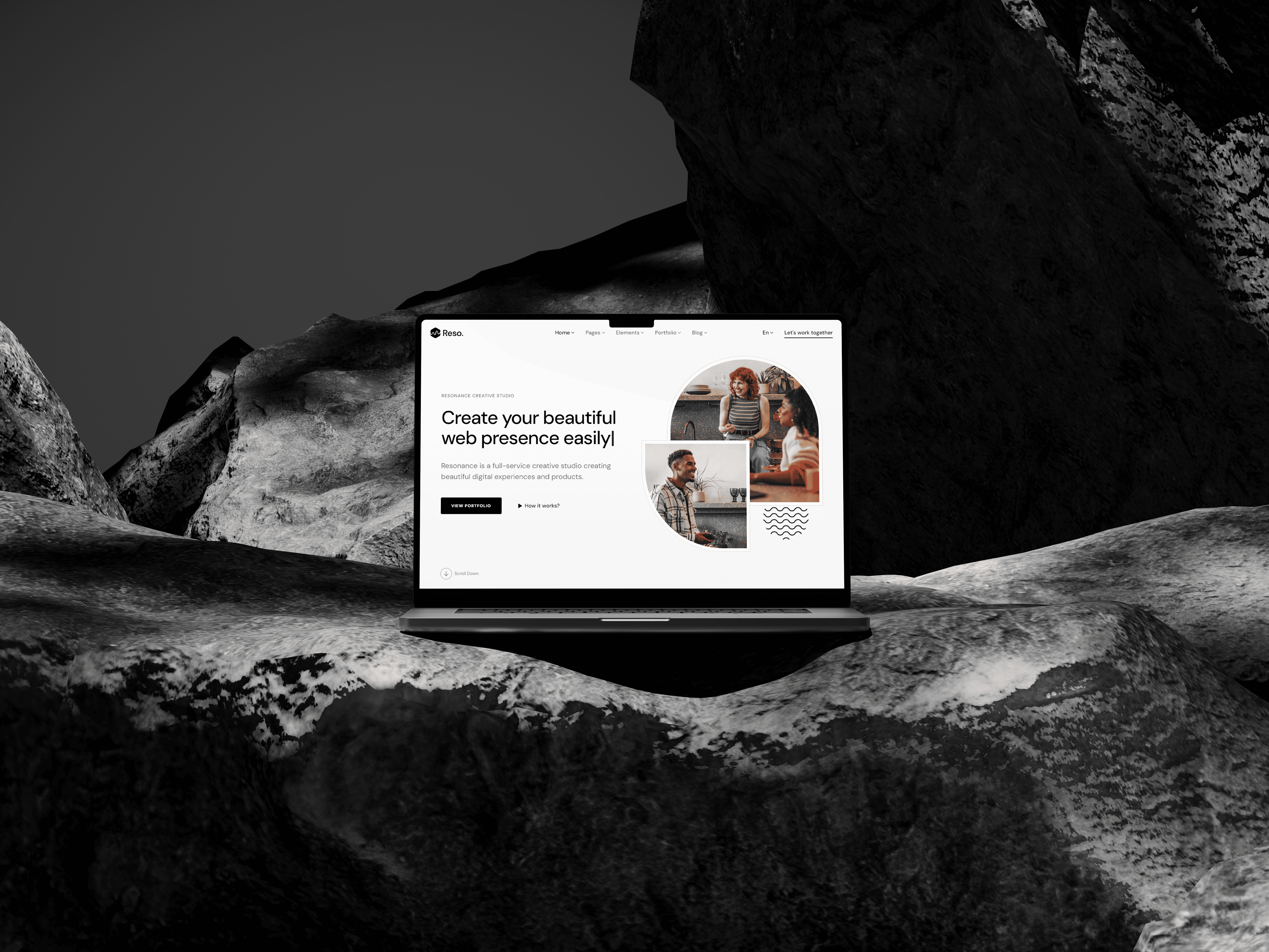 Project showcased in a laptop mockup