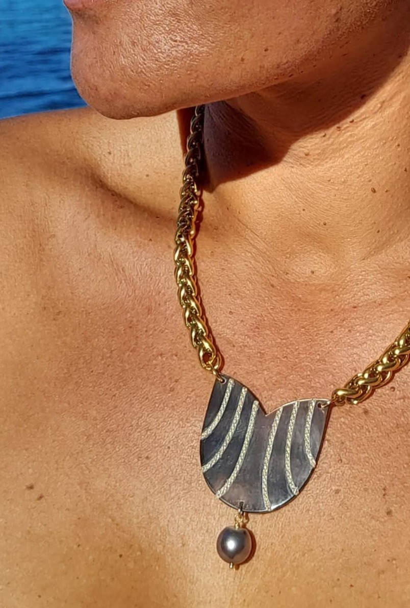 Collier nacre et perle de Tahiti - collection Island style