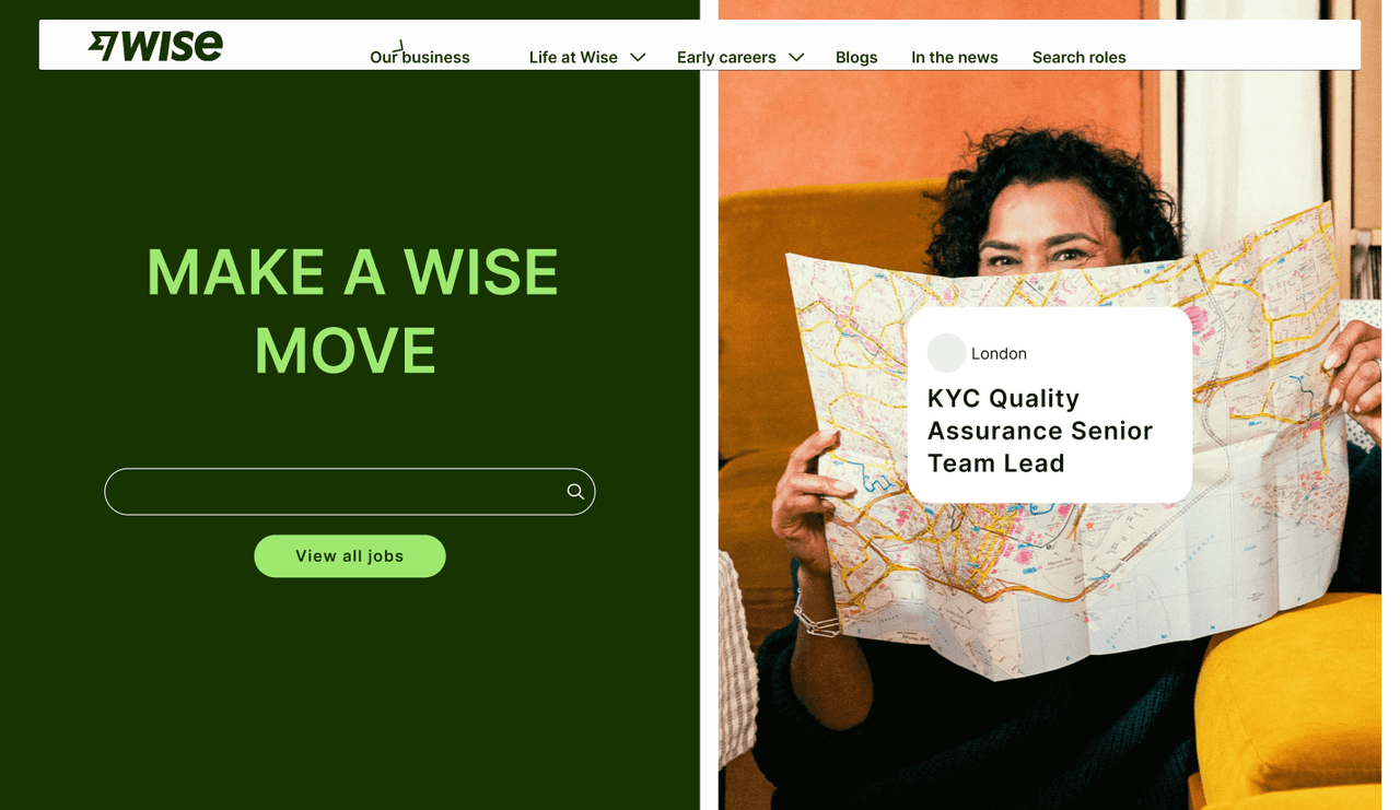 Wise Careers Page Design Inspiration