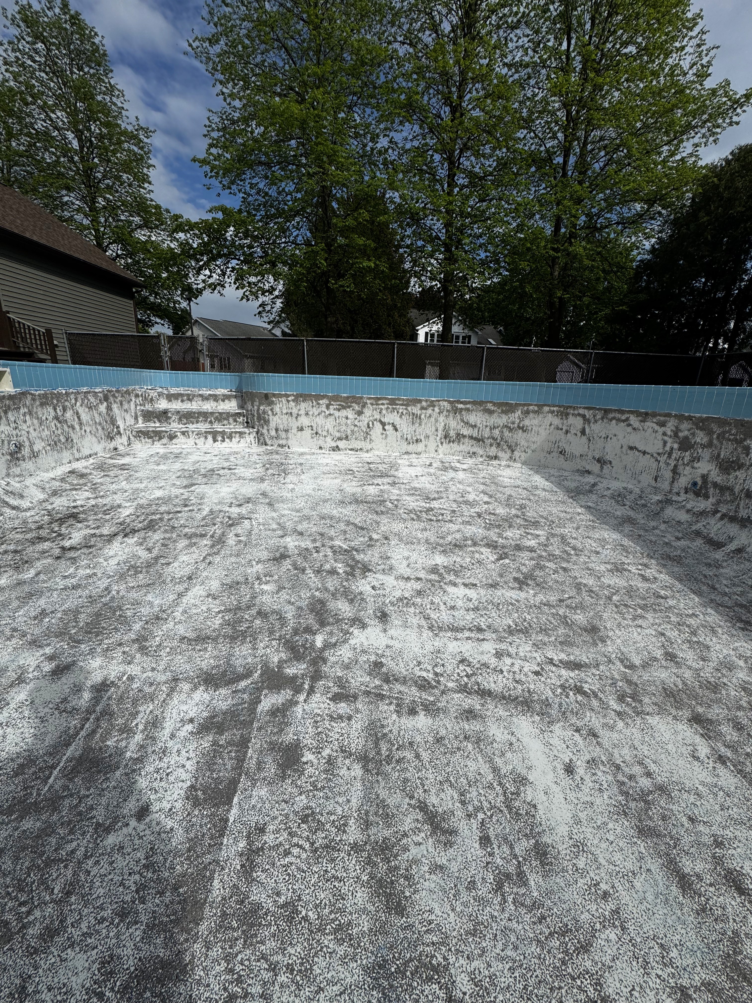 Pool sandblasting & coating by Rochester Sandblasting